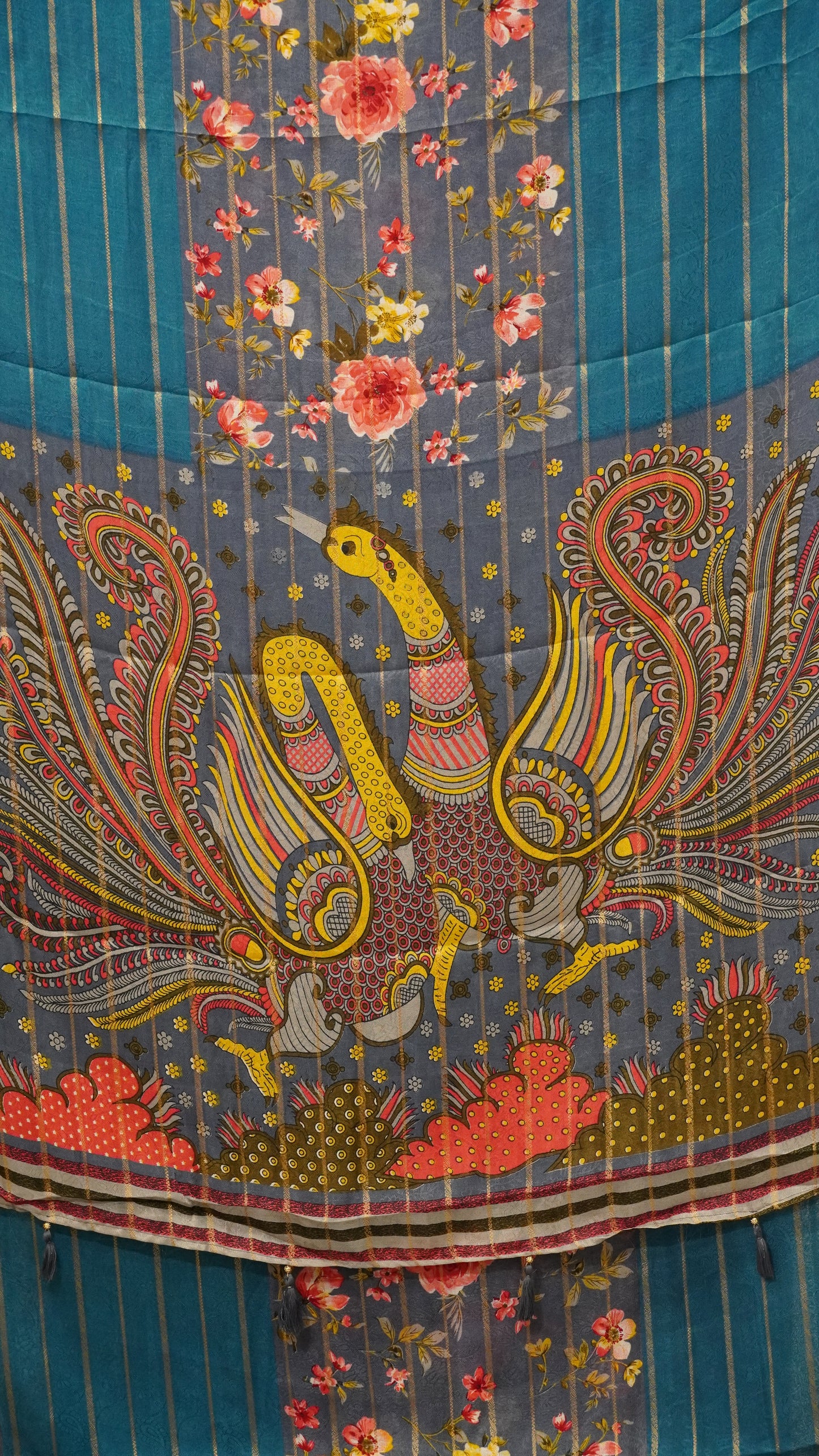 Art Mysore Silk Saree Blue to Grey