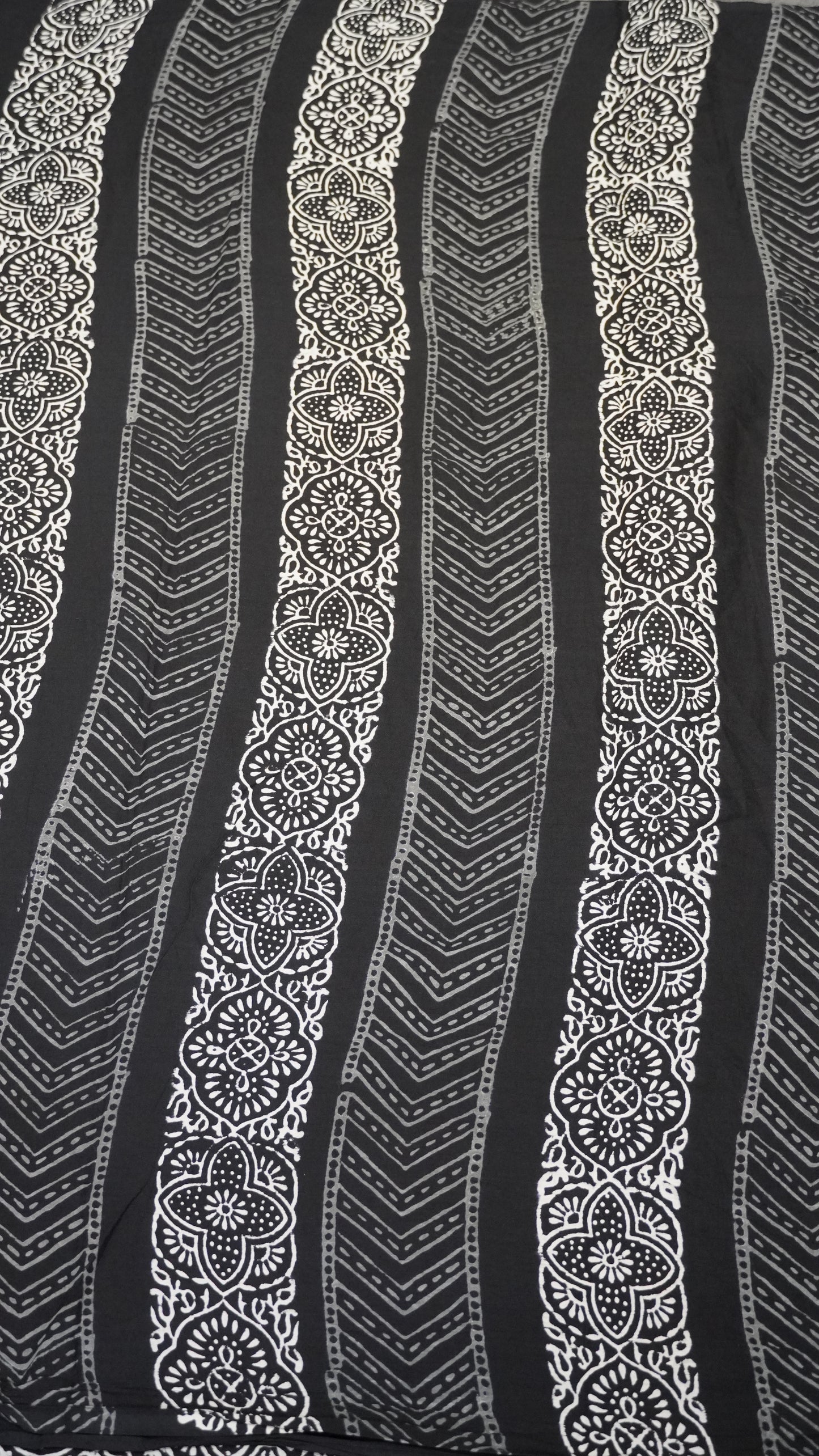 Mul Mul Cotton Saree Black Floral