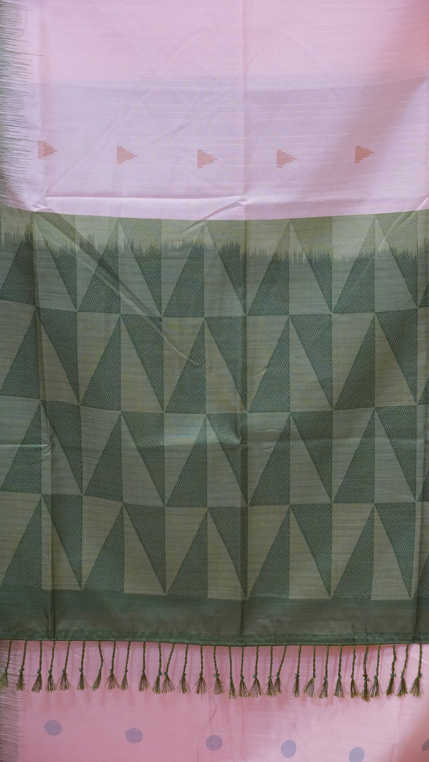 Semi Tussar Arrow Print Baby Pink