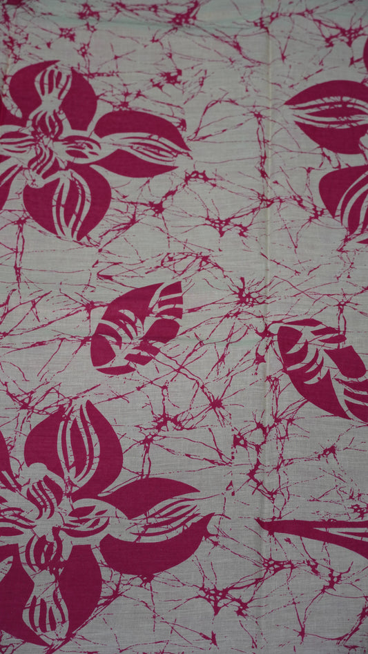 Mul Mul Cotton Saree Half White to Pink