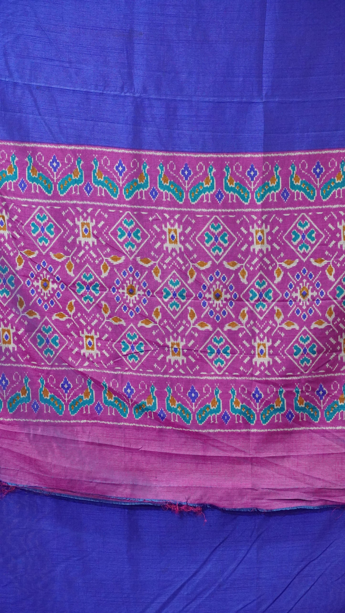 Semi Pattola Saree Blue