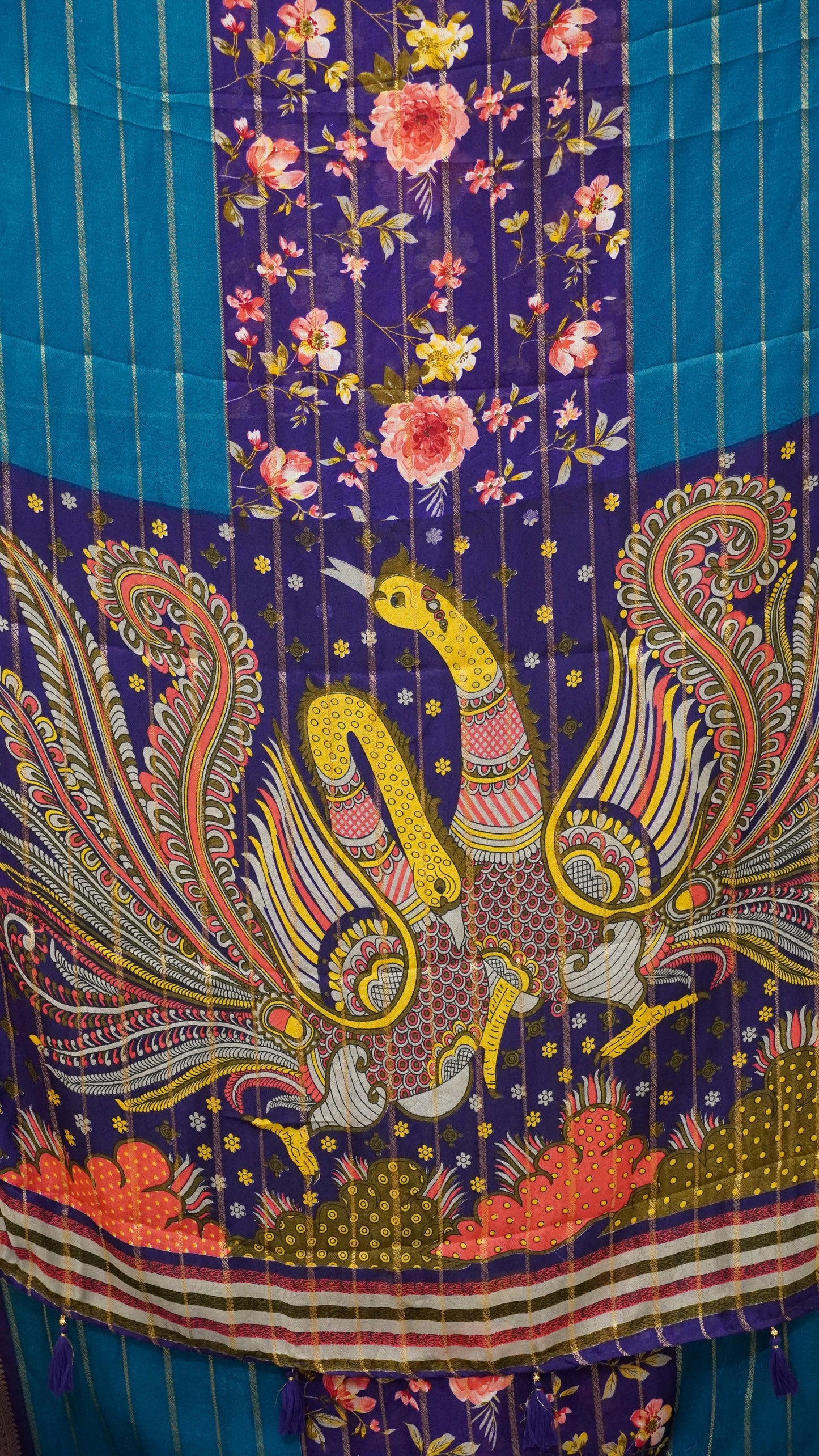 Art Mysore Silk Saree Blue to Violet