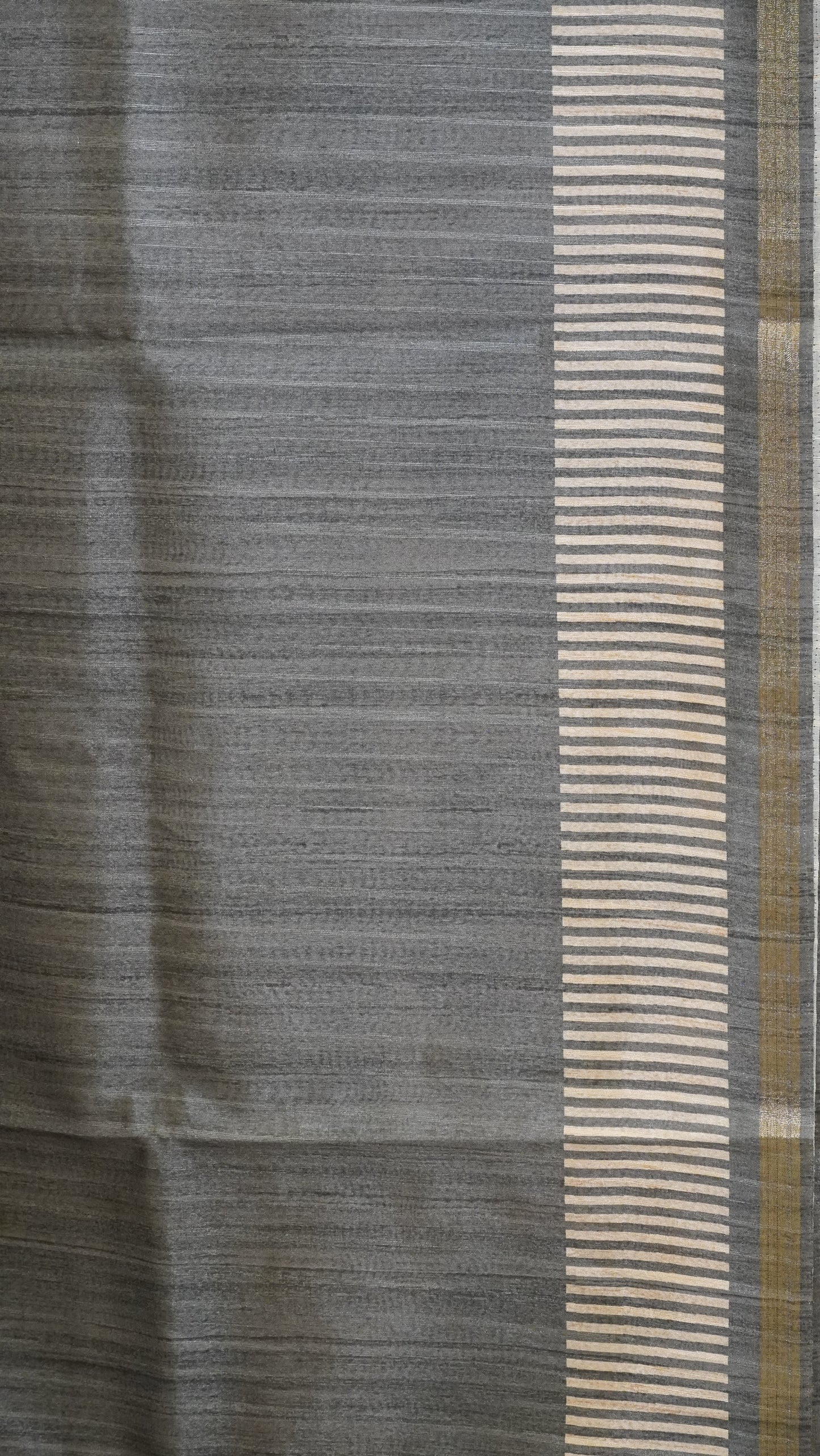 Gicha Tussar Saree Vertical Lines Grey