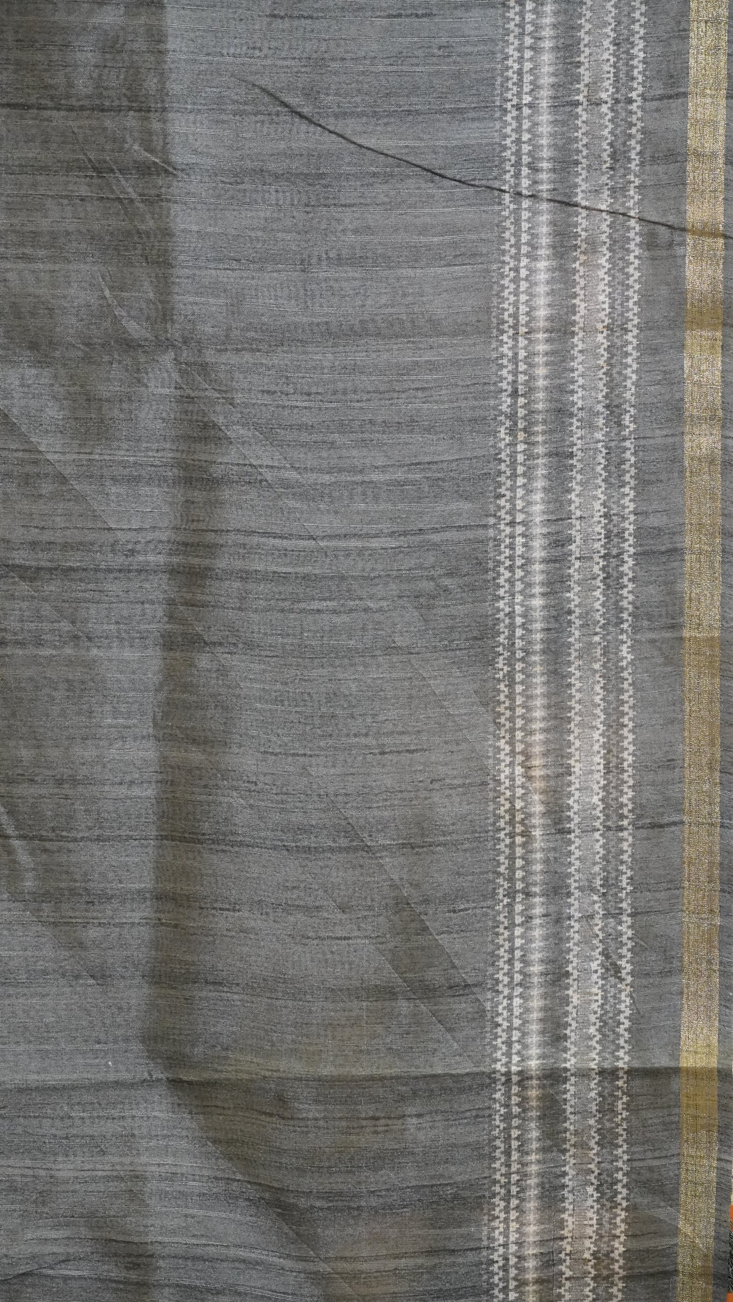 Gicha Tussar Saree Self Print Grey