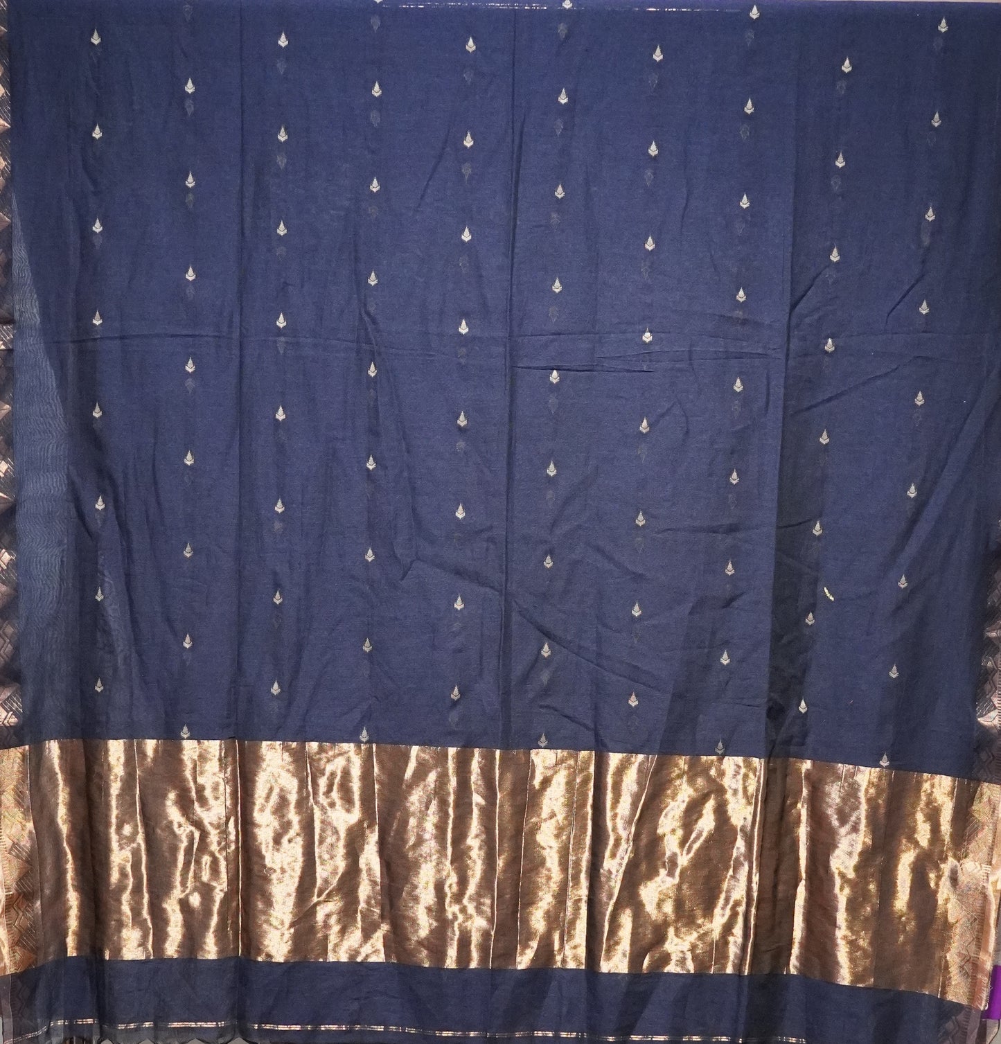 Handloom Cotton Saree Navy Blue