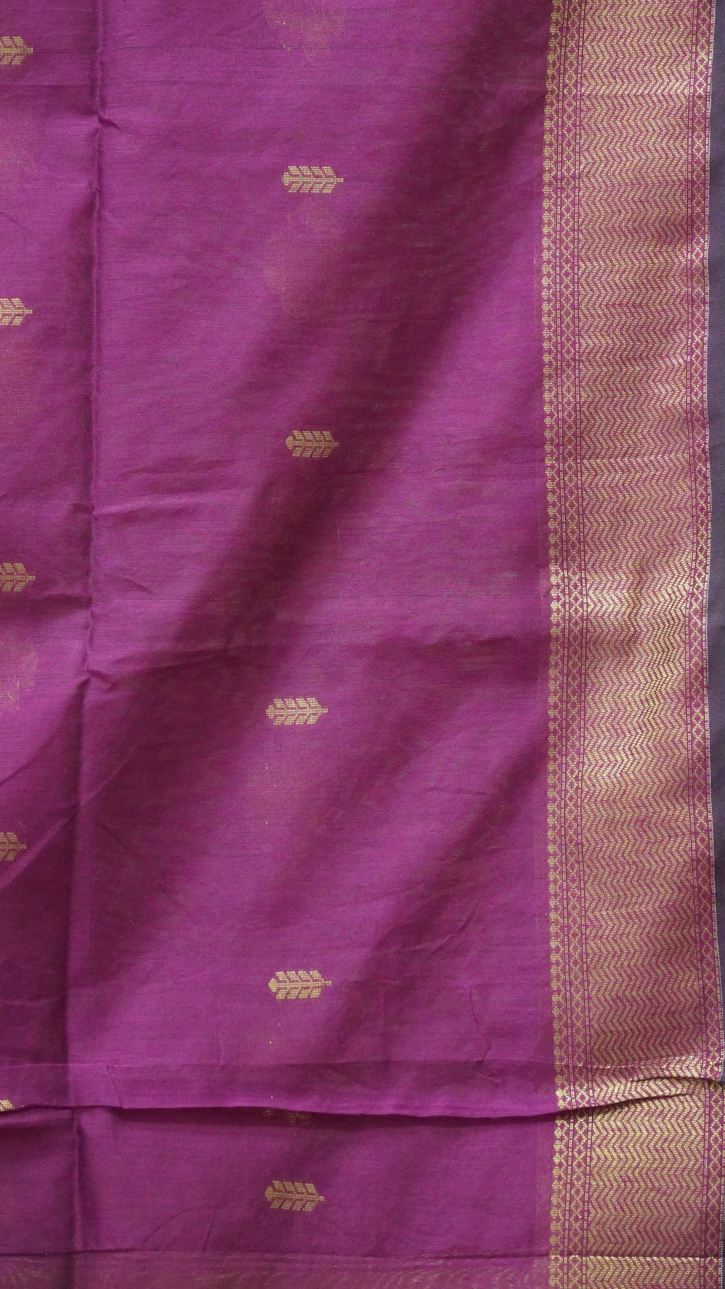 Maheswari Cotton Saree Butterfly Print- Golden Yellow