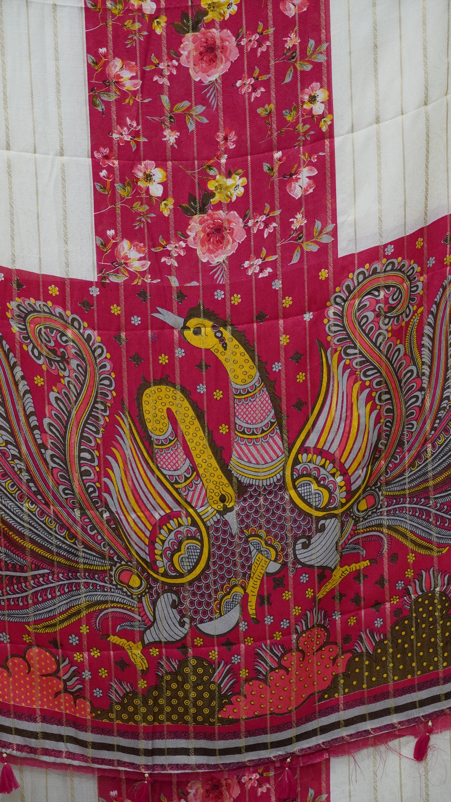 Art Mysore Silk Saree White To Pink