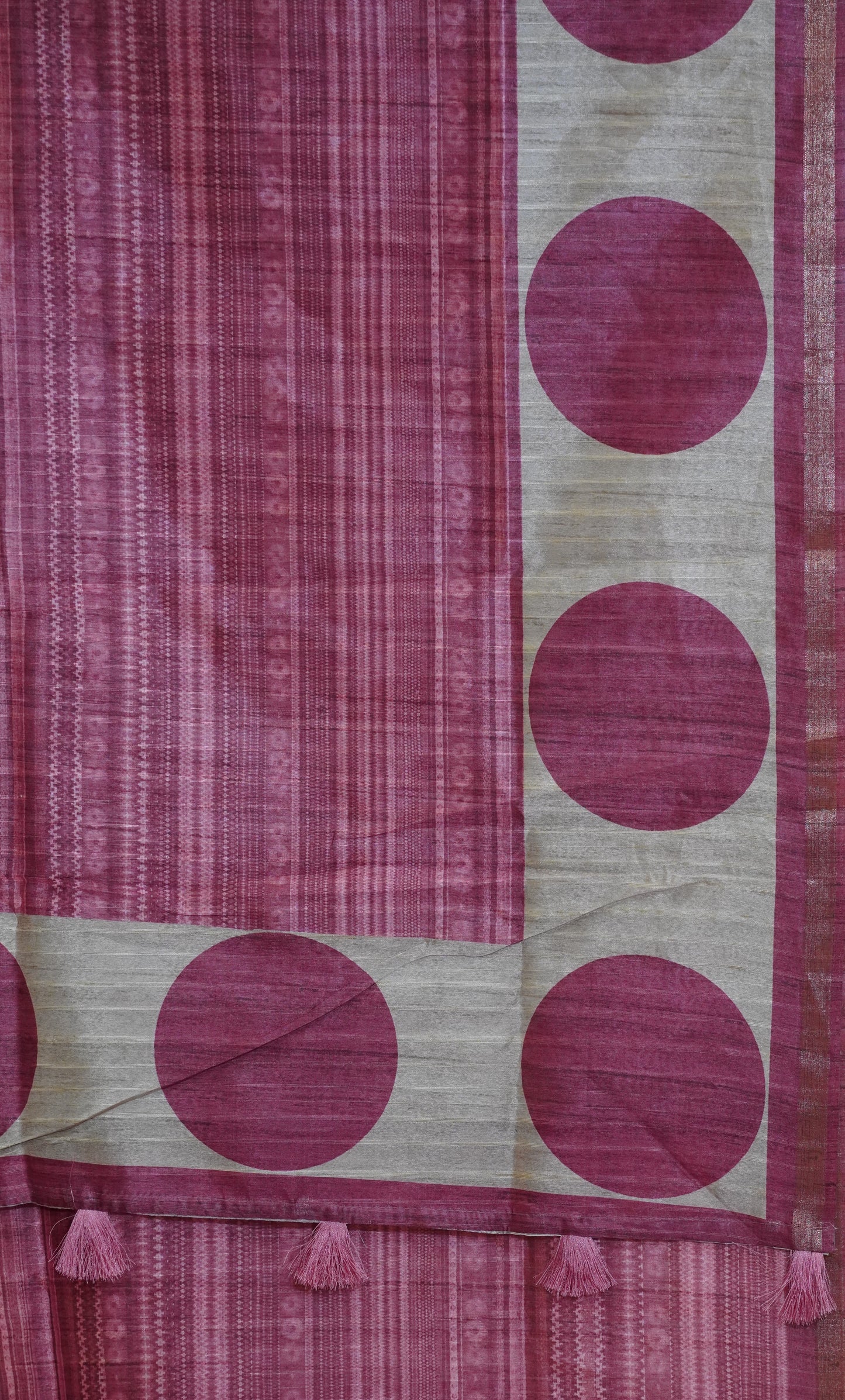 Gicha Tussar Saree Self Print Pink
