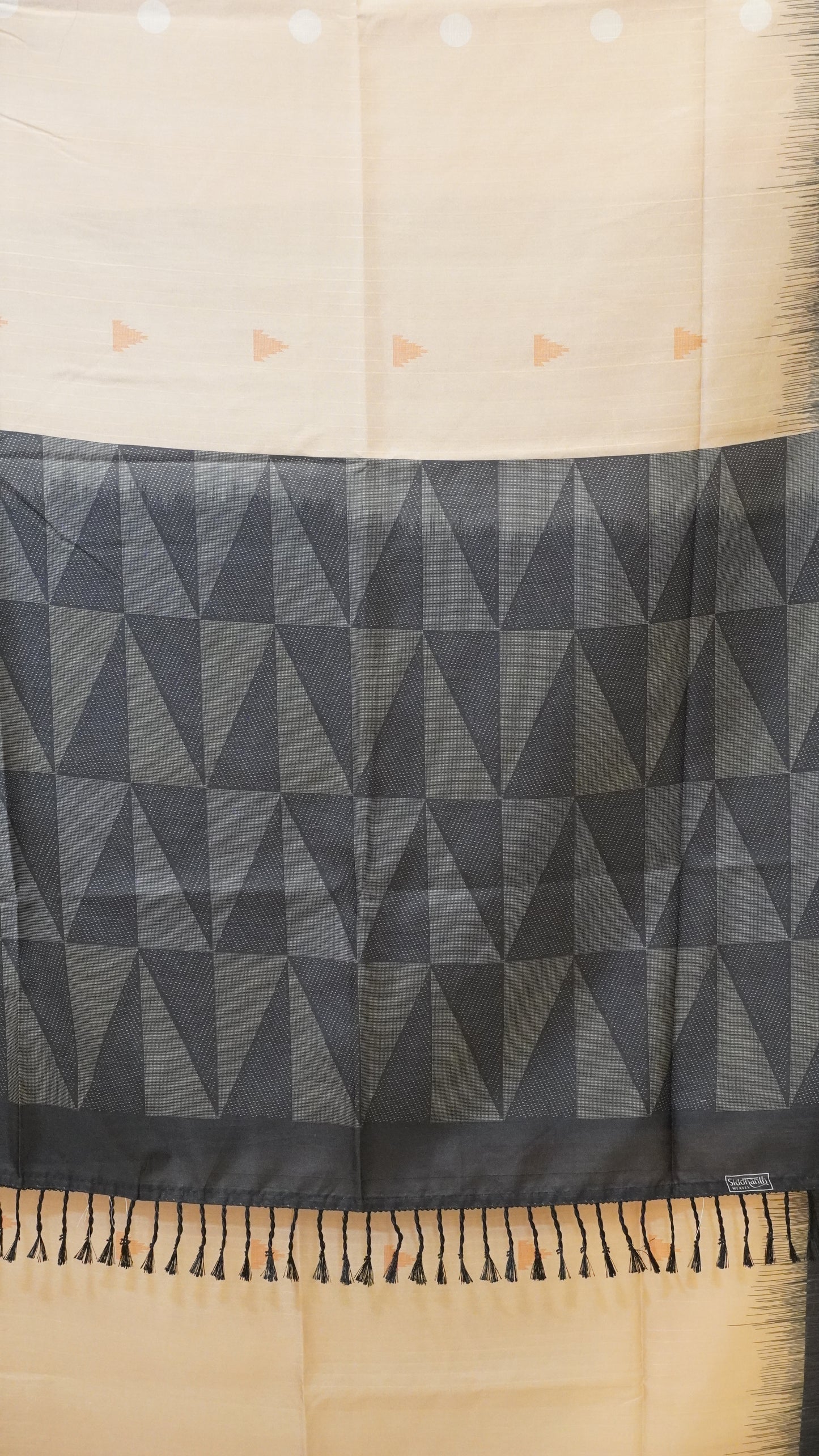 Semi Tussar Arrow Print Beige