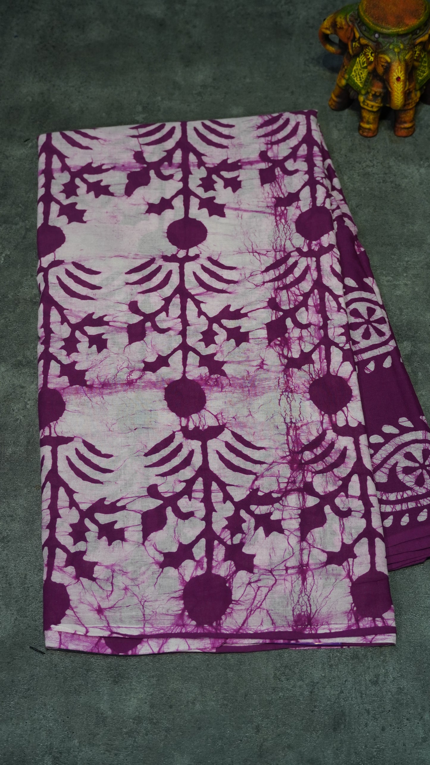 Mul Mul Cotton Saree Purple