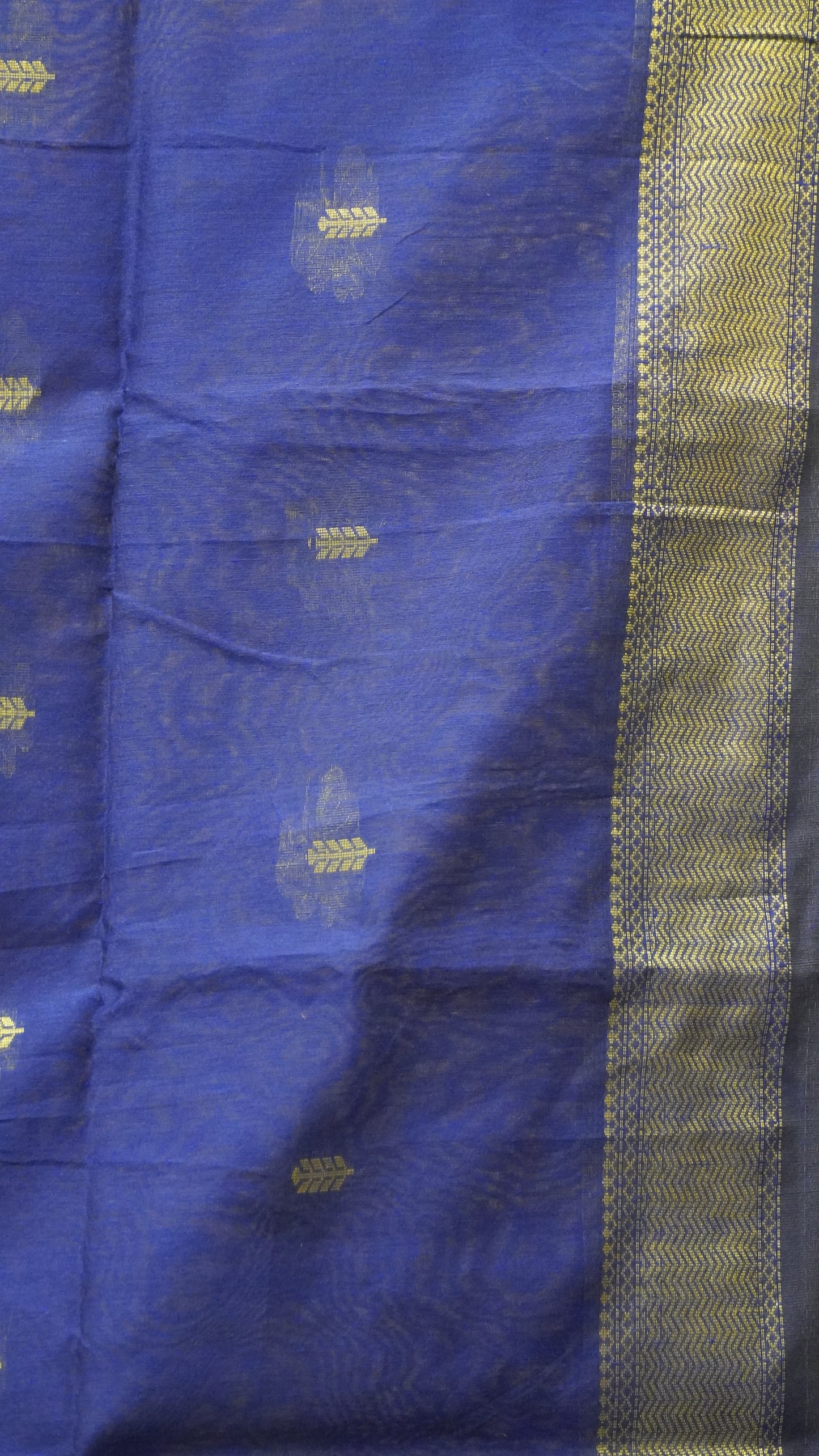Maheswari Cotton Saree Butterfly Print- Golden Yellow