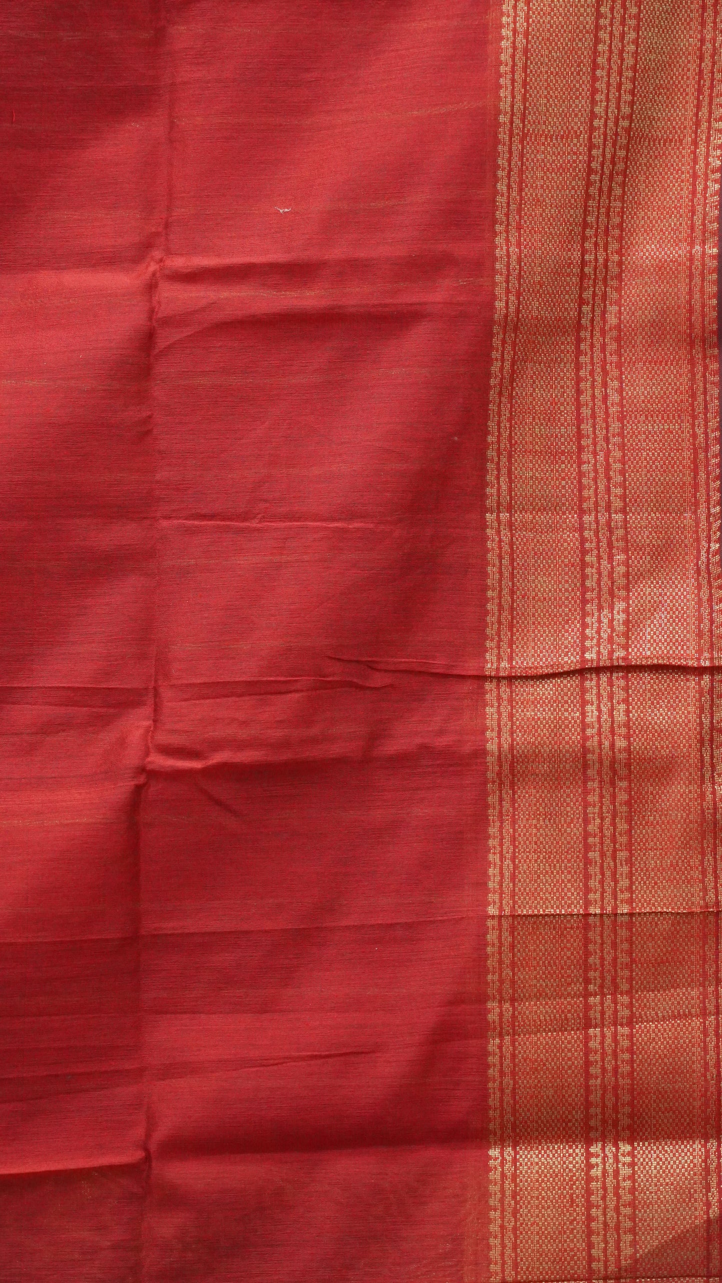 Maheswari Cotton Saree Plain- Bottle Green