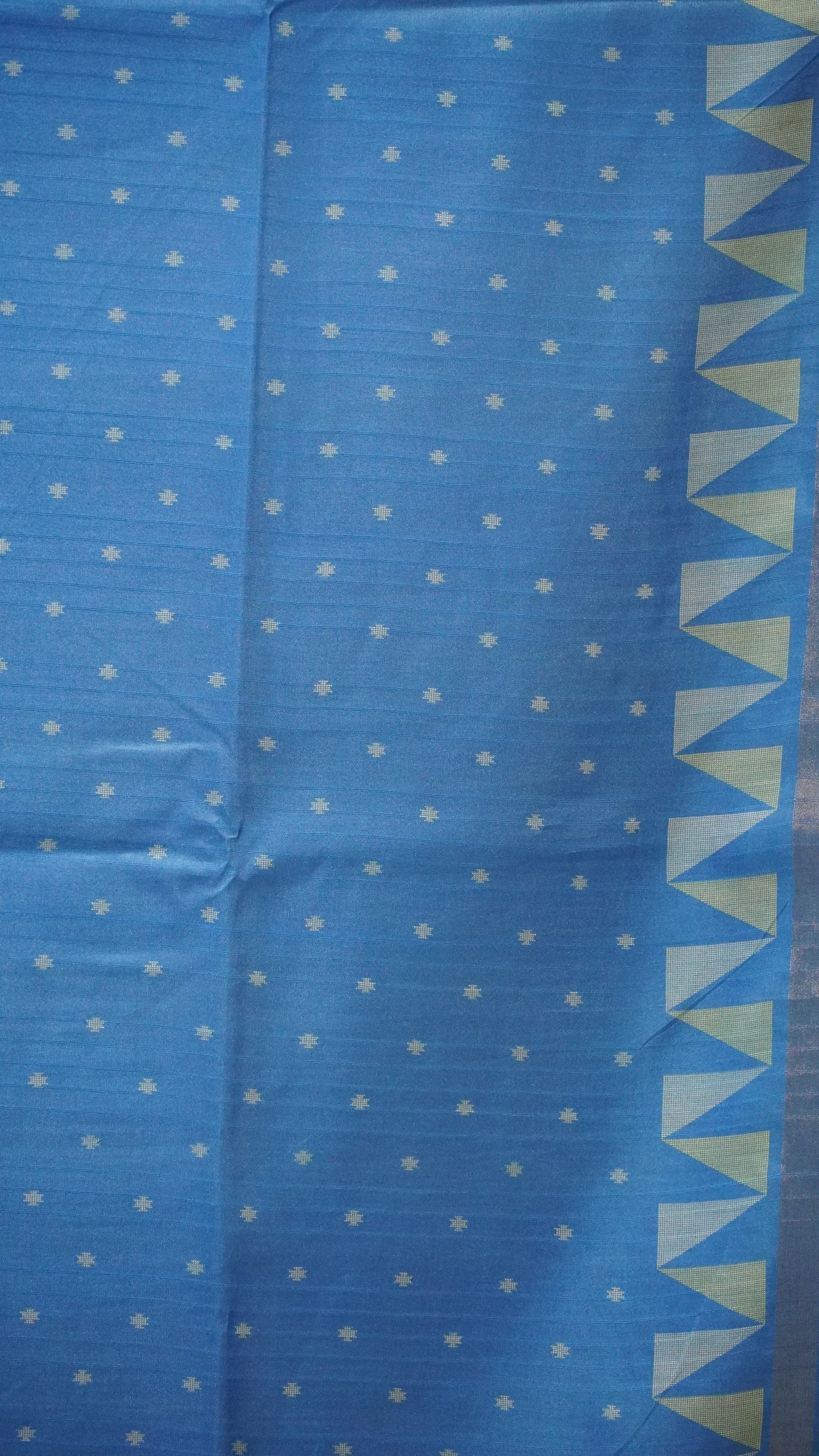 Semi Tussar Arrow Print Sky Blue