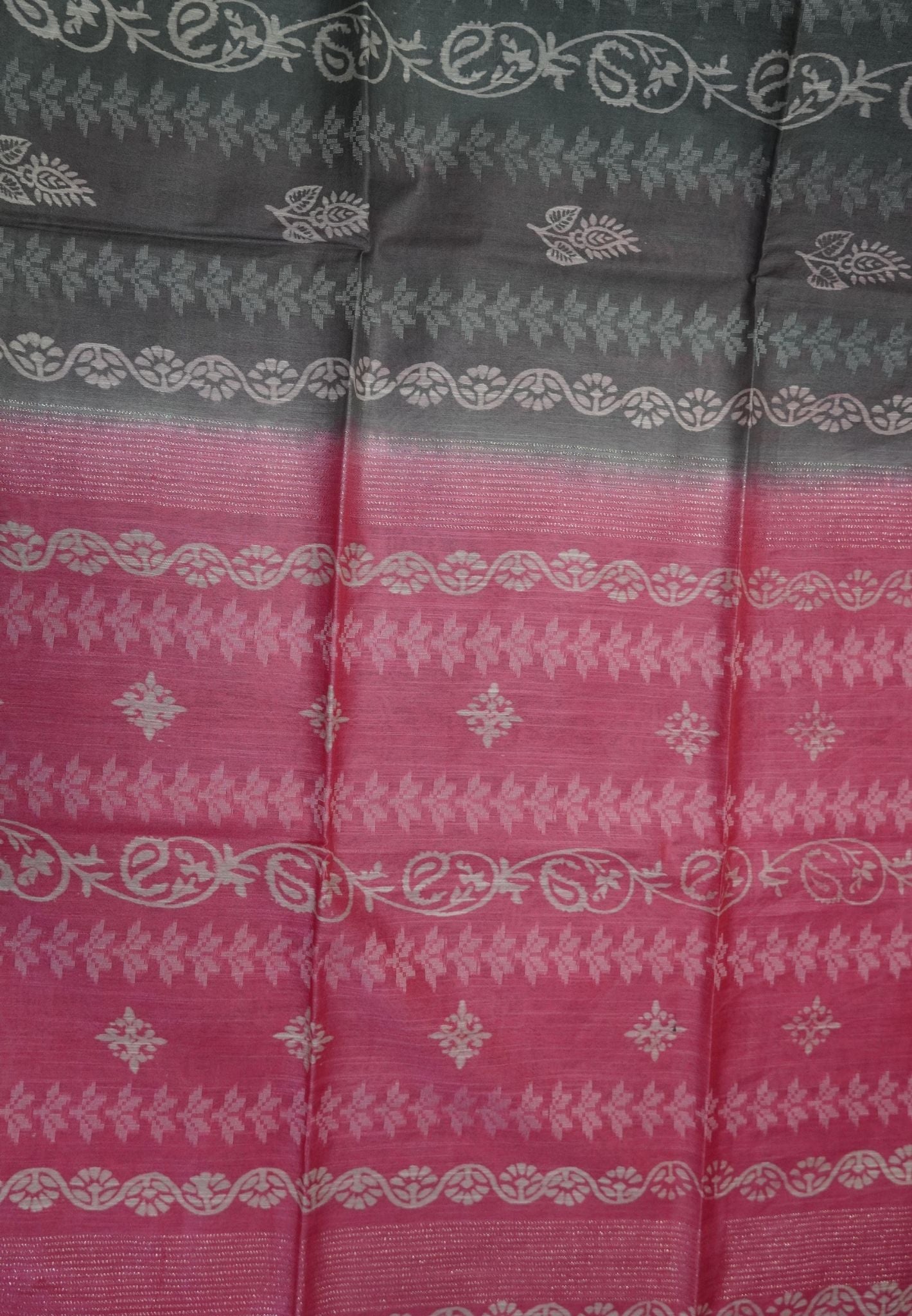 Bhagalpur Cotton Saree-Grey