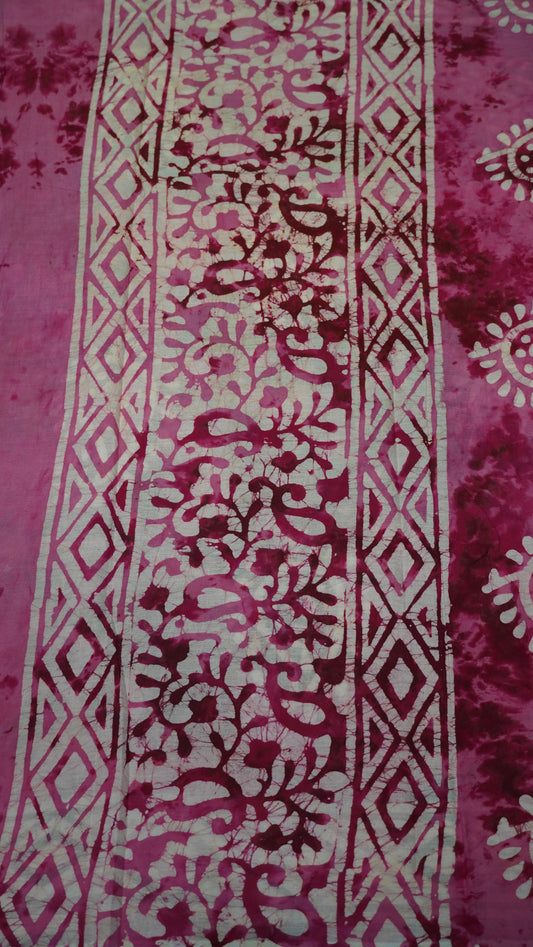 Mul Mul Cotton Saree Pink