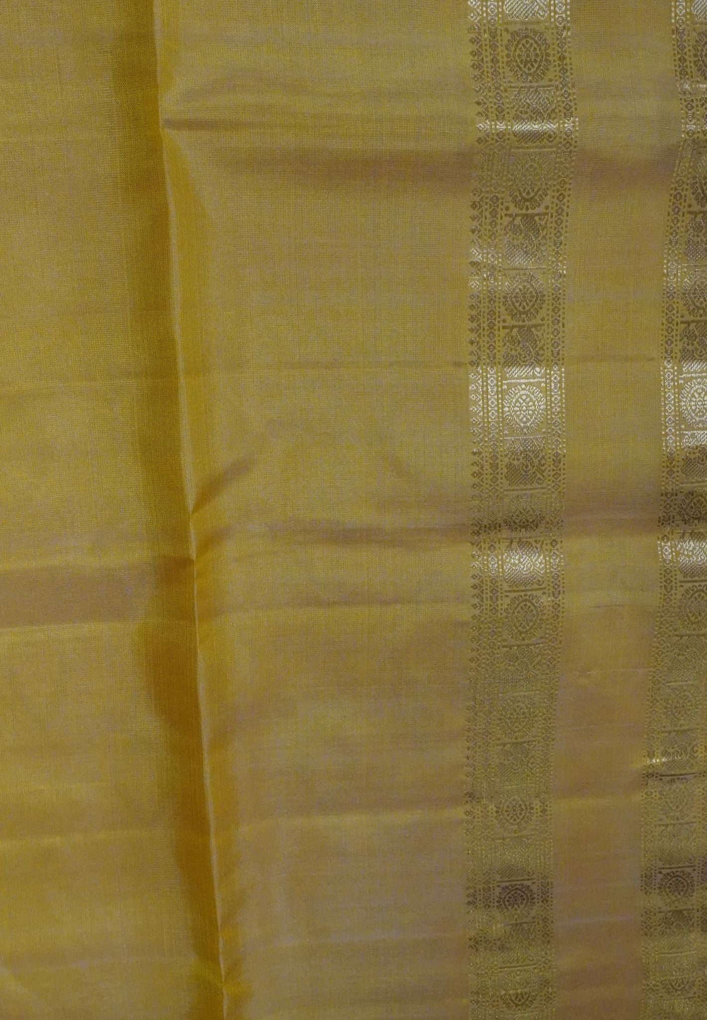 Pure Silk Saree - Light Mauve - Yellow