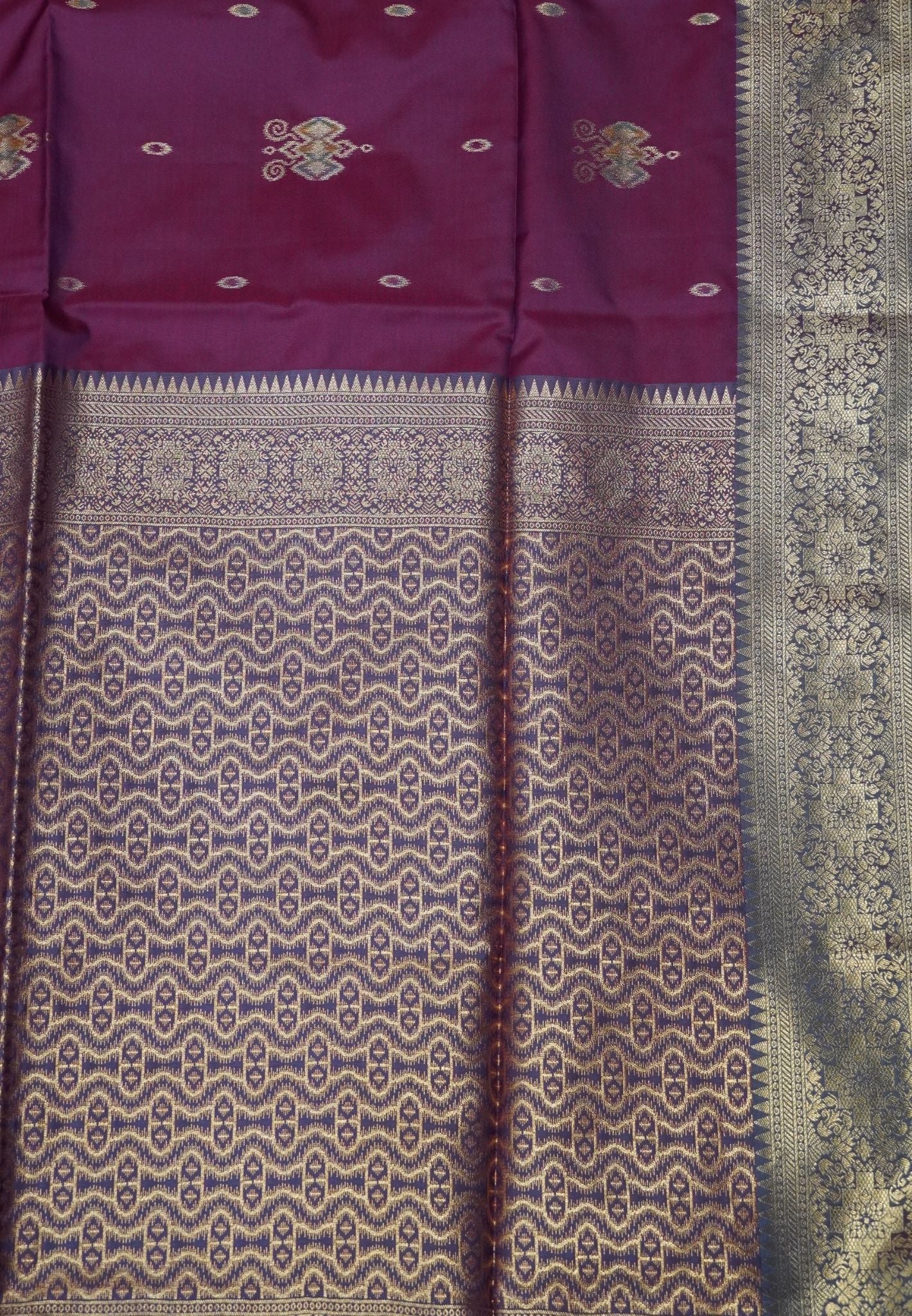 Semi Silk Saree-Maroon