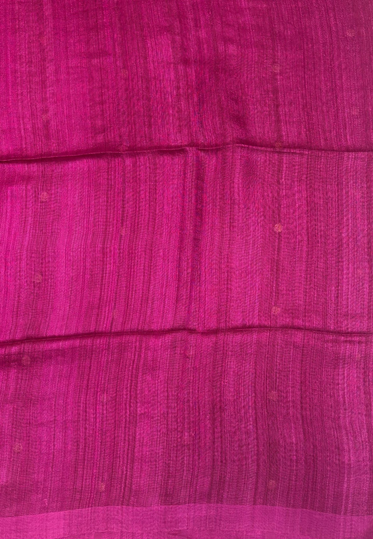 Pure Moonga Cotton Saree-Wine in Coin Butta with Striped Border