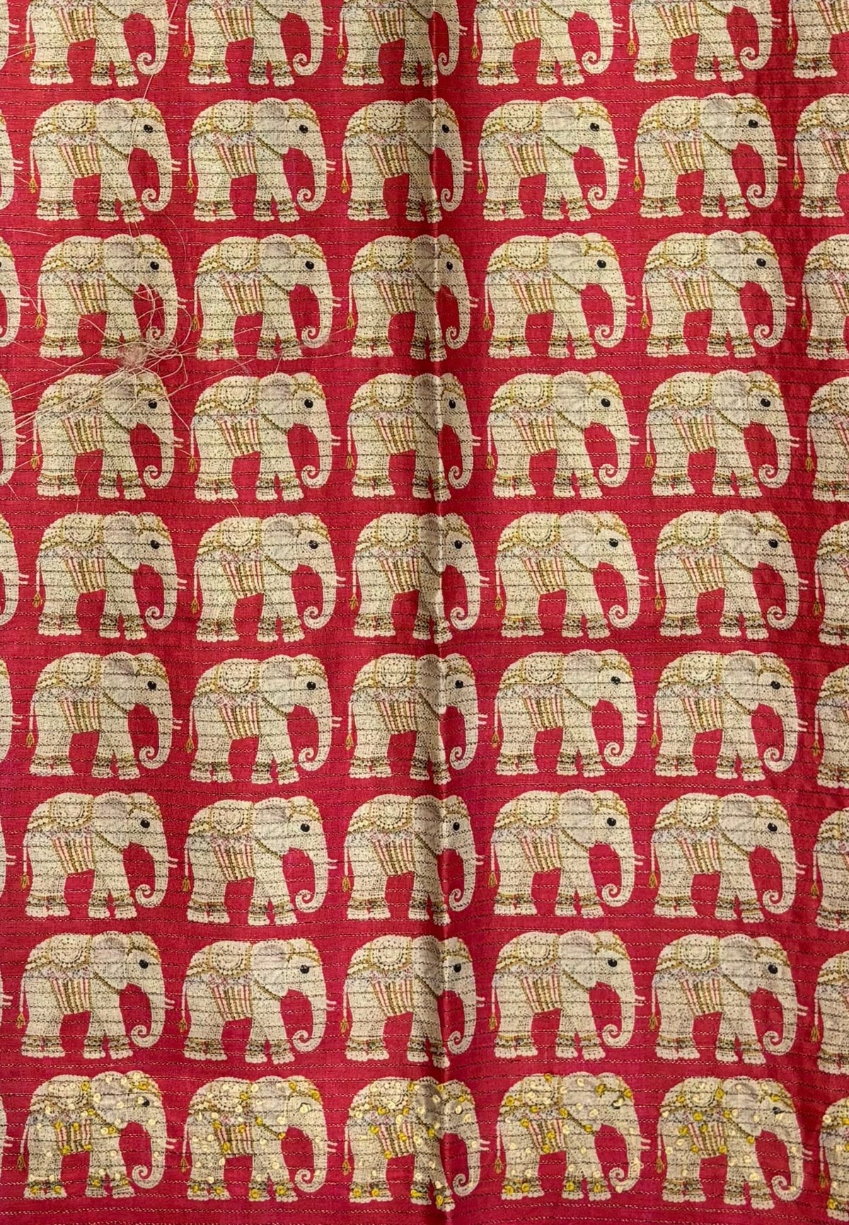Tussar Saree-Army Green In Elephant Motif Border