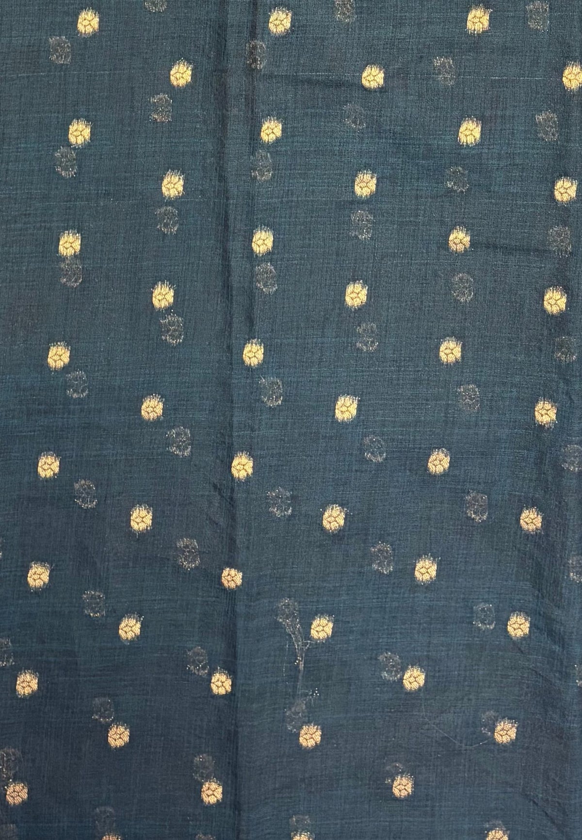 Soft Jute Tussar Saree-Bottle Green In Square Check Zari Border