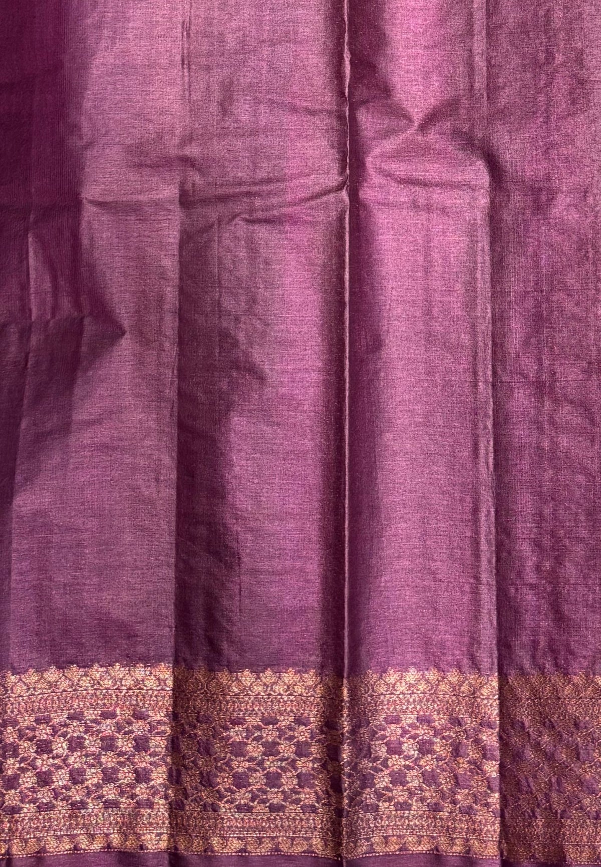 Pure Tussar Saree-Rust Orange In Geometric Diamond Zari With Contrast Border