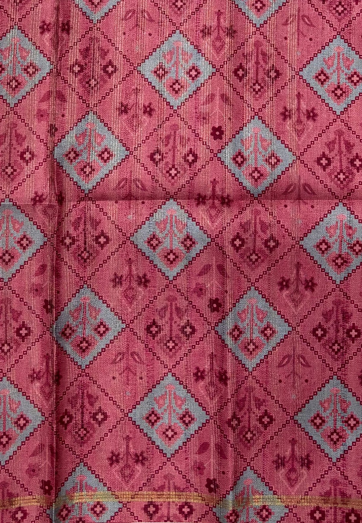 Semi Tussar Saree-Grey with Plain Zari Border