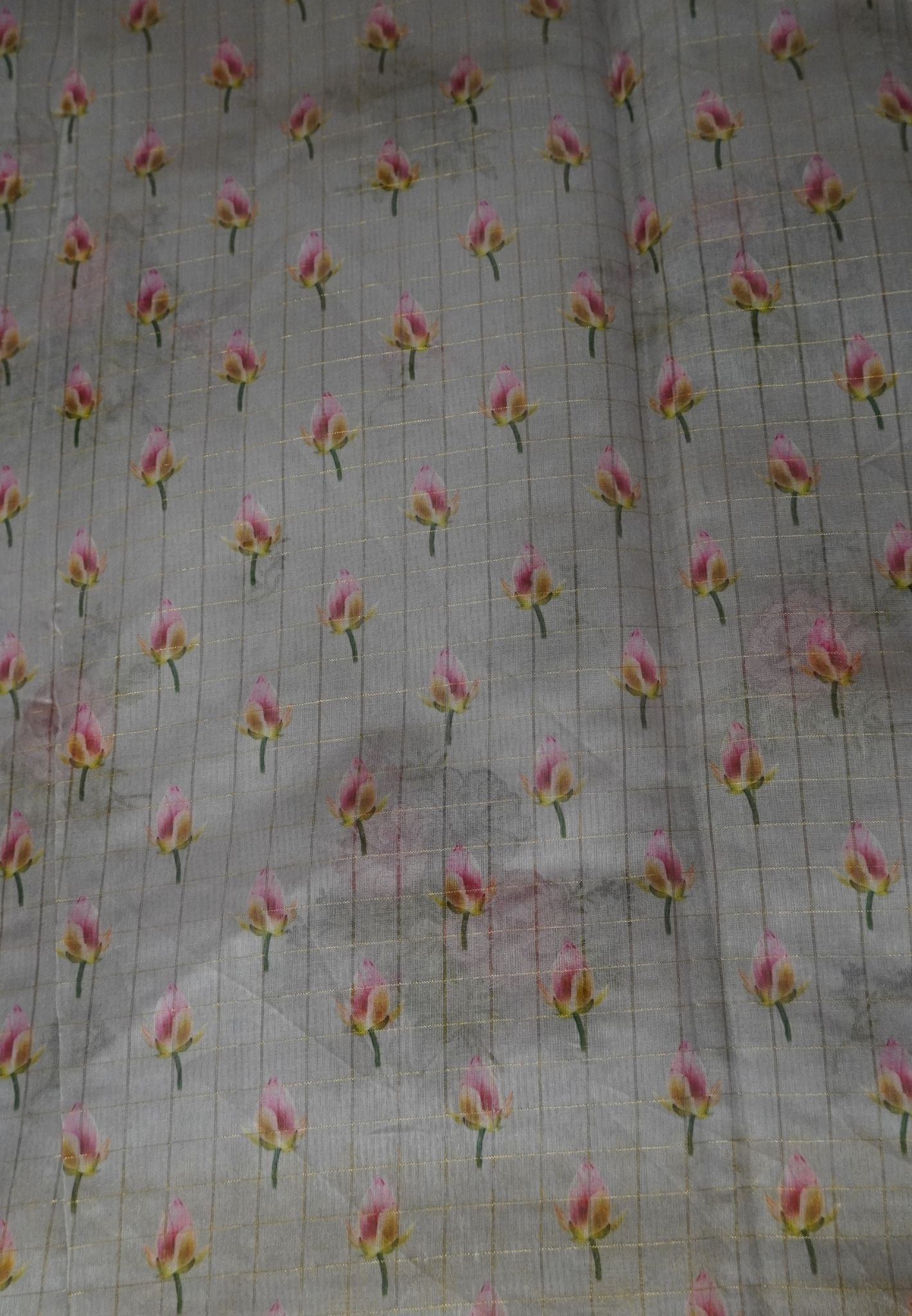 Kota Saree-Grey with Floral Work