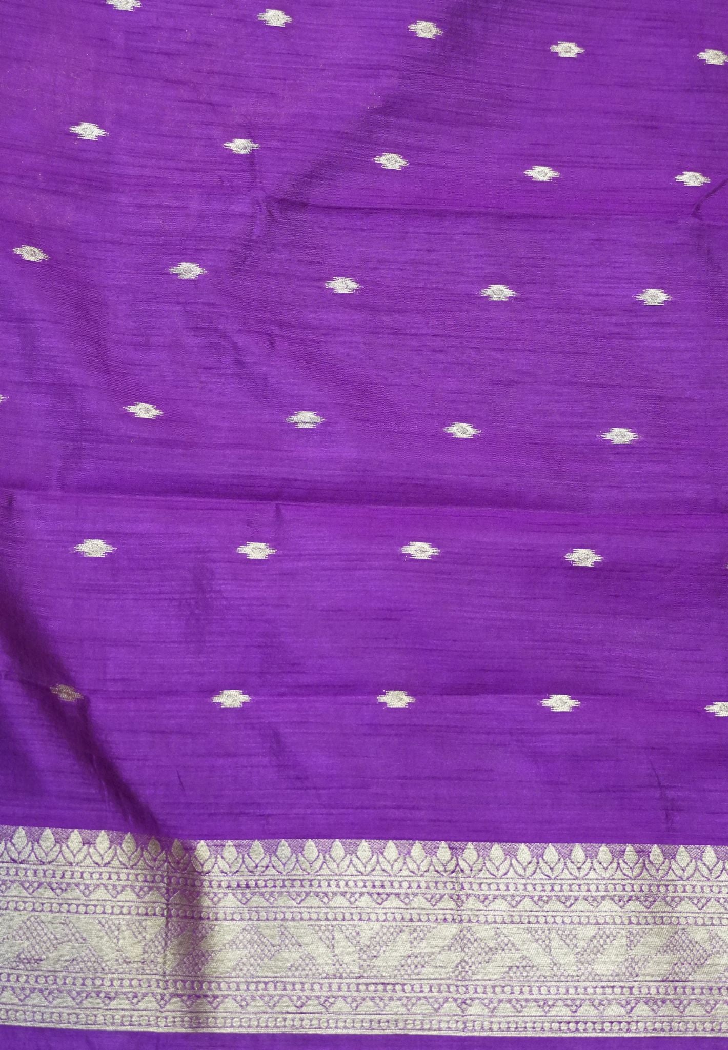 Semi Tussar Saree with Rose Floral Zari Weaving