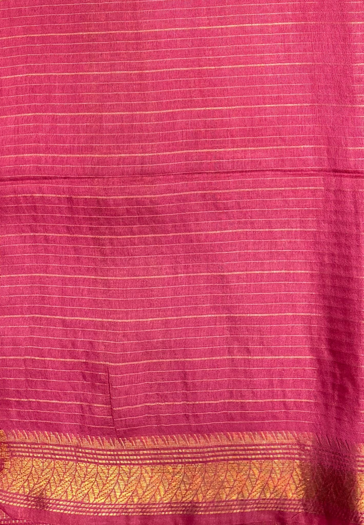 Semi Bhagalpur Tussar Saree-Light Sage Green in Zari checks with Contrast Border