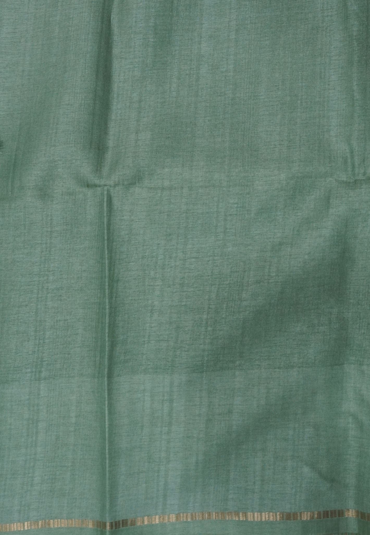 Matka Tussar Saree-Pista Green with Zari Checks