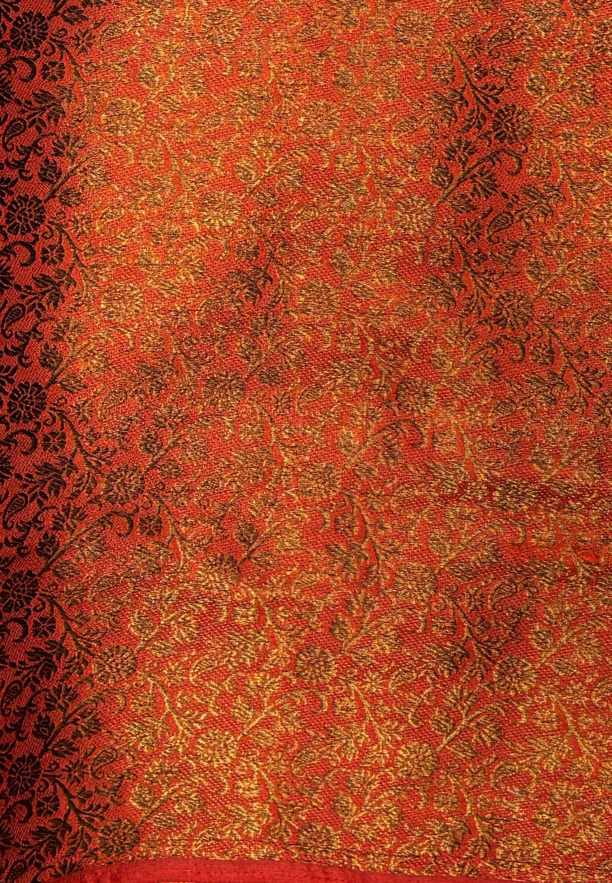 Bamboo Tussar Saree-Rust Orange In Palum Pazhamum Border