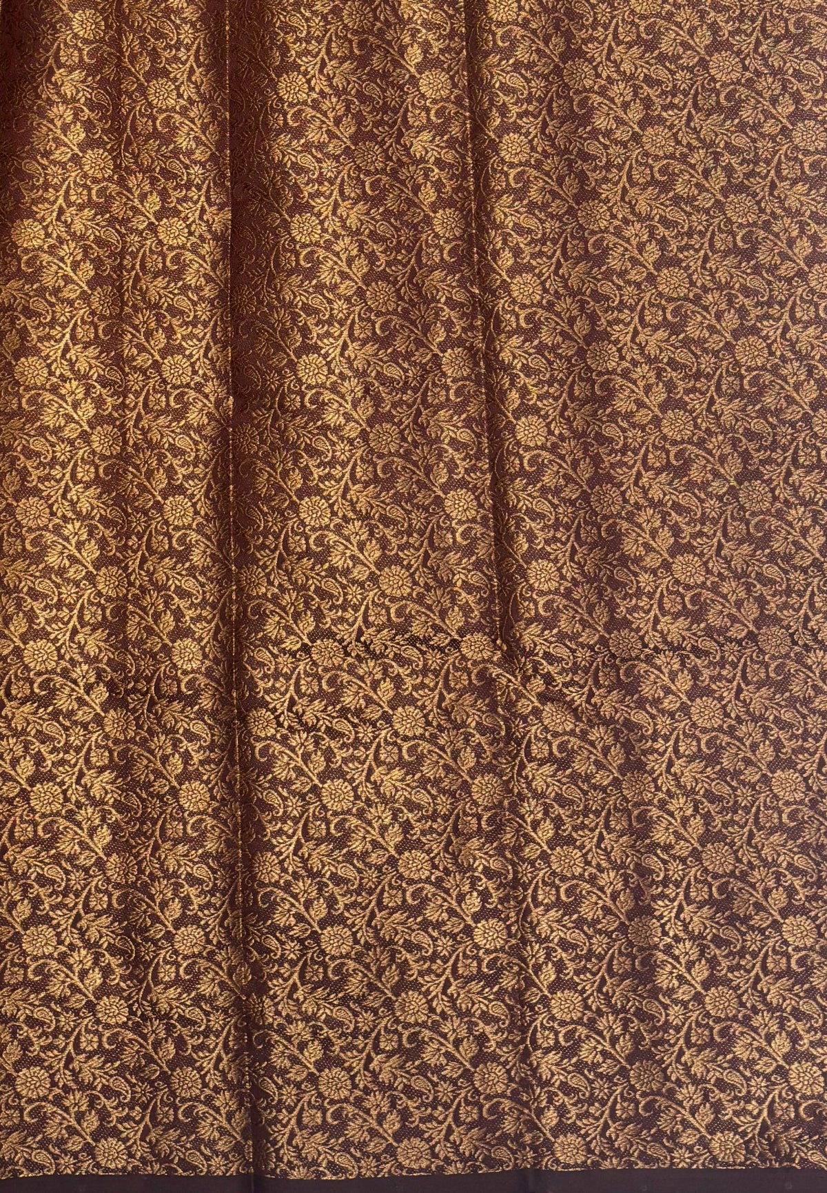 Bamboo Silk Saree-Brick Red-Brown Retpet Border