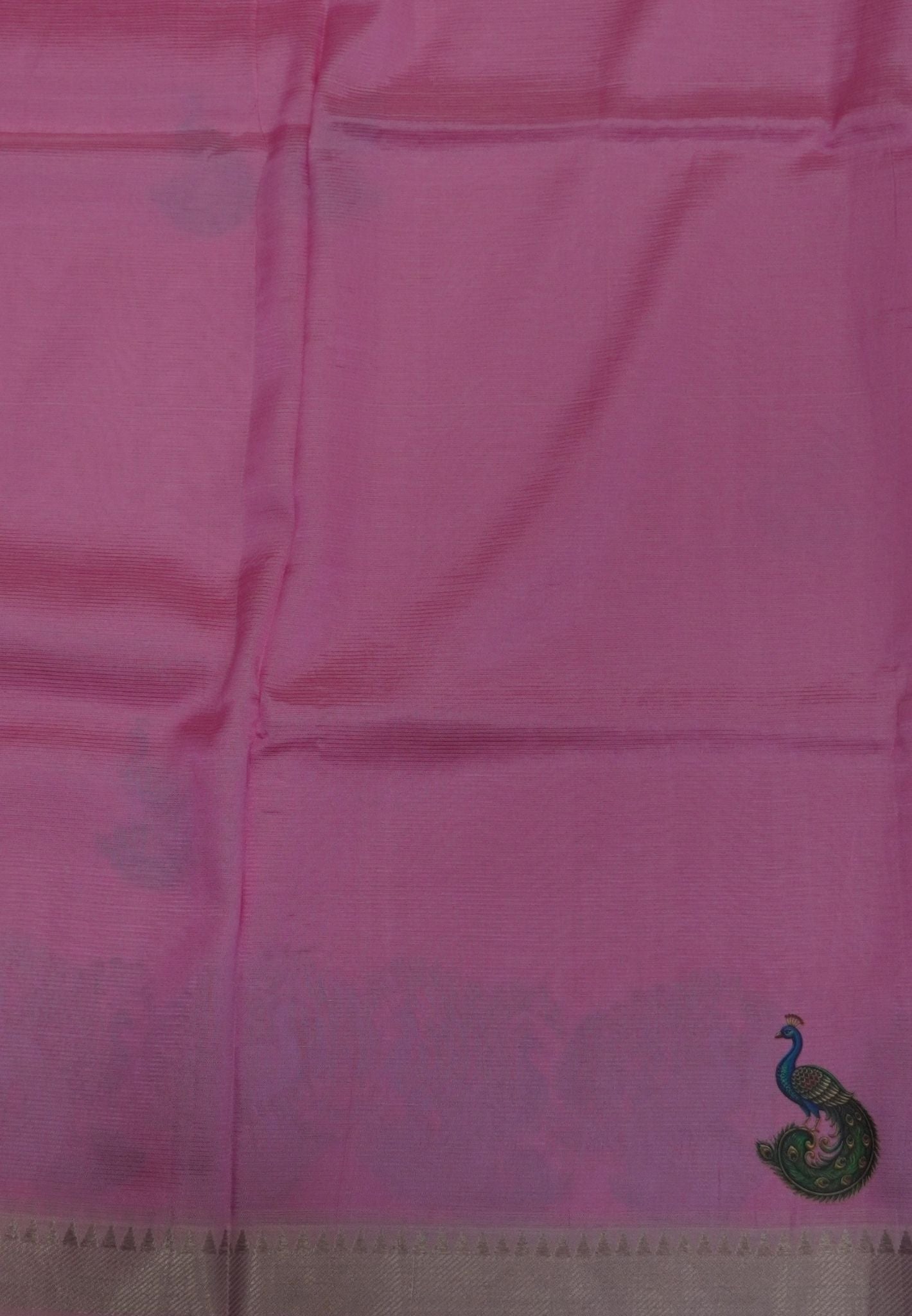 Pure Mangalgiri Silk Saree-Baby Purple with Tanjore Print