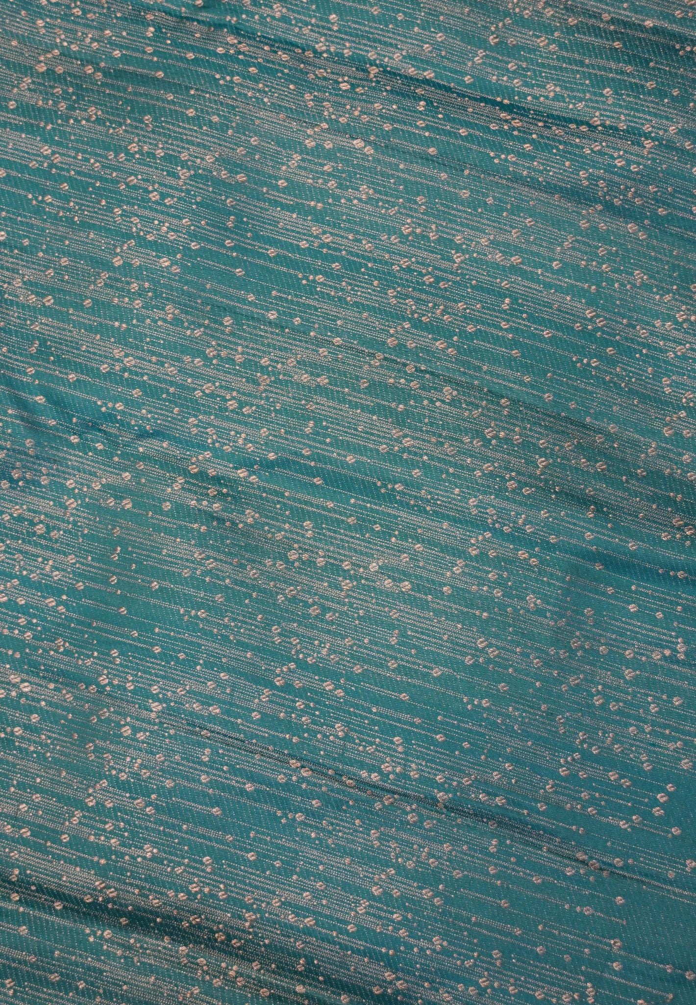 Pure Kanchipuram Silk-Ramar Blue with Rain Drop Motif