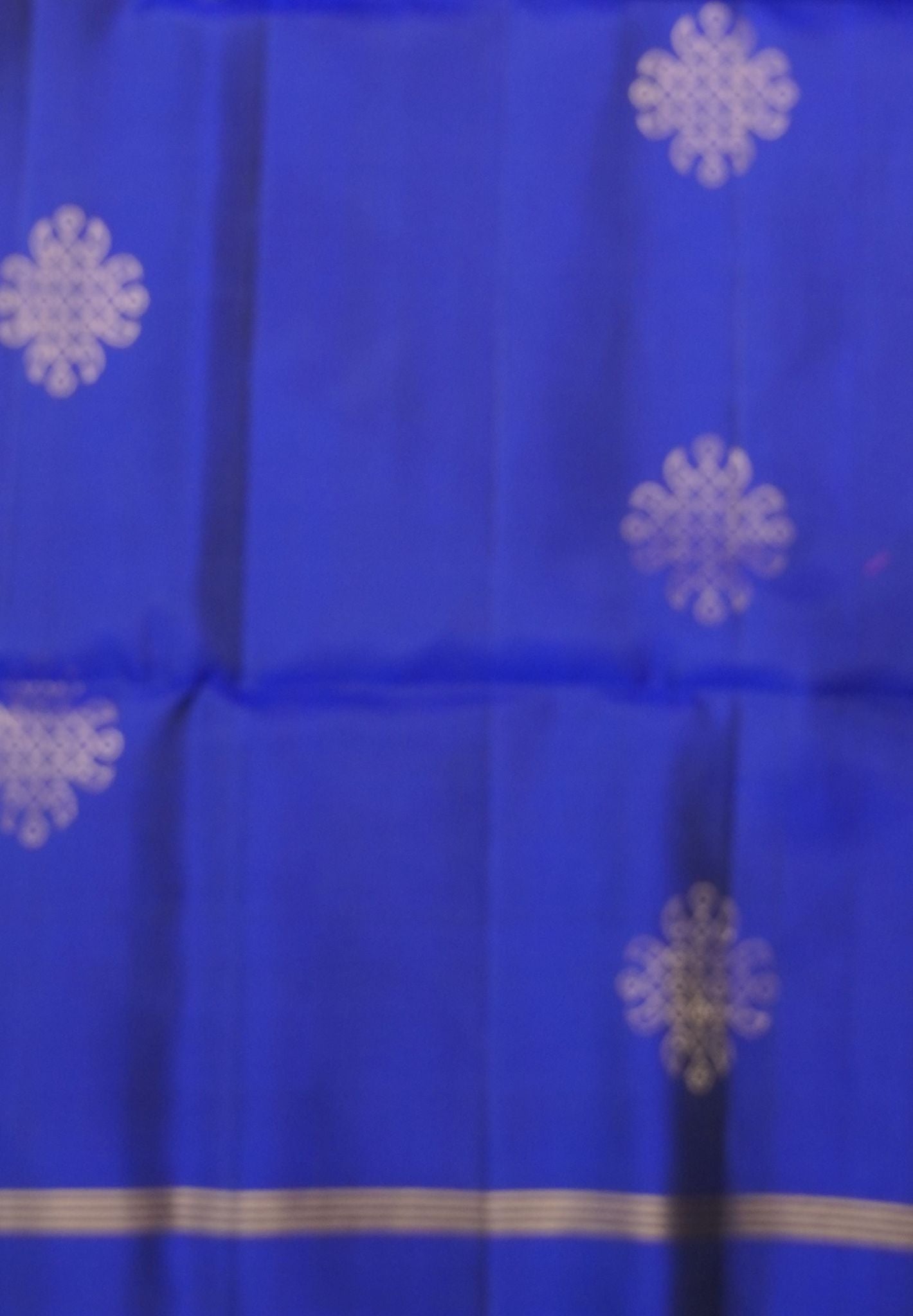 Pure Soft Silk-Royal Blue with Kolam Zari Butta
