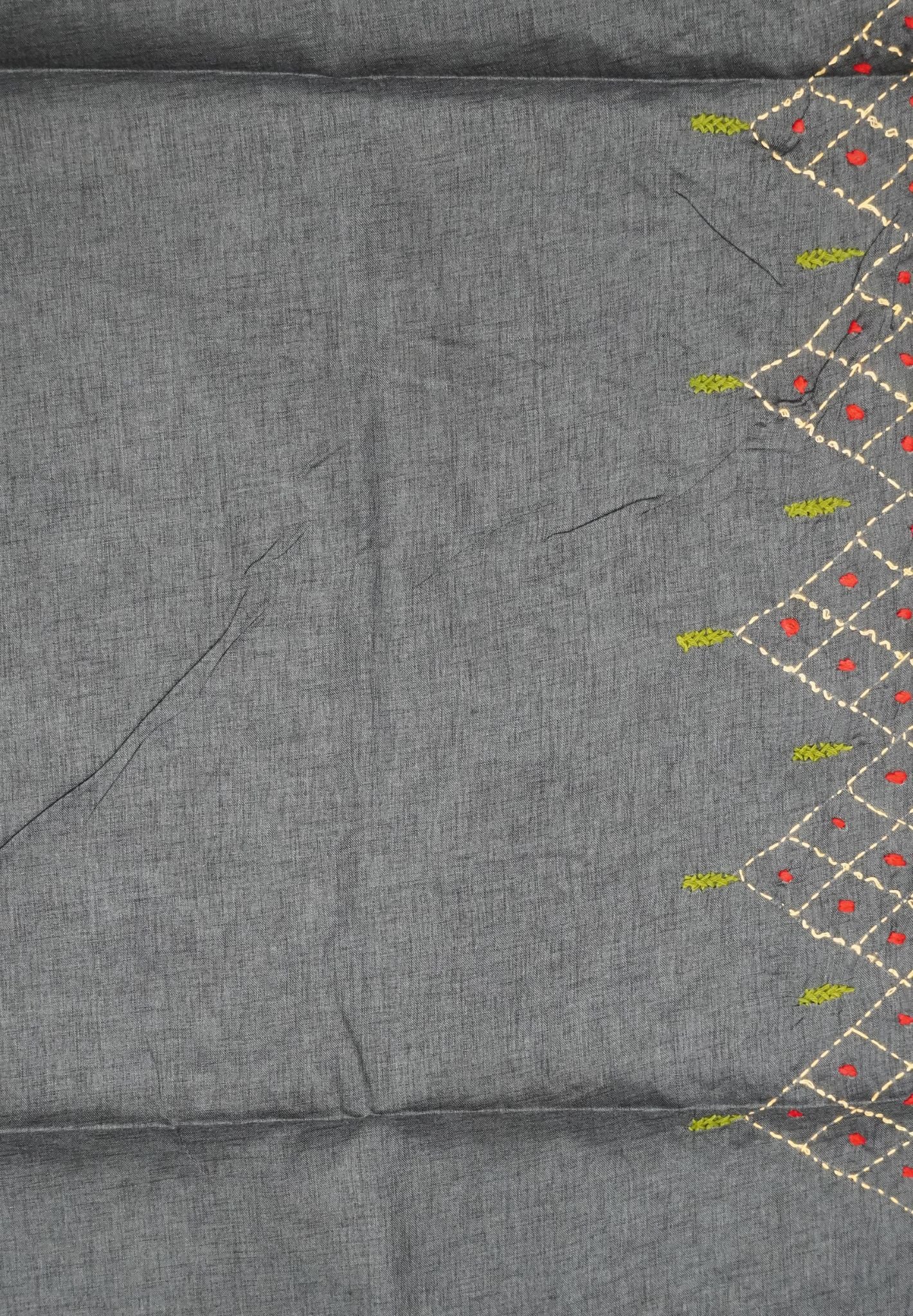 Tussar Saree - Kanta Work Greyish Blue