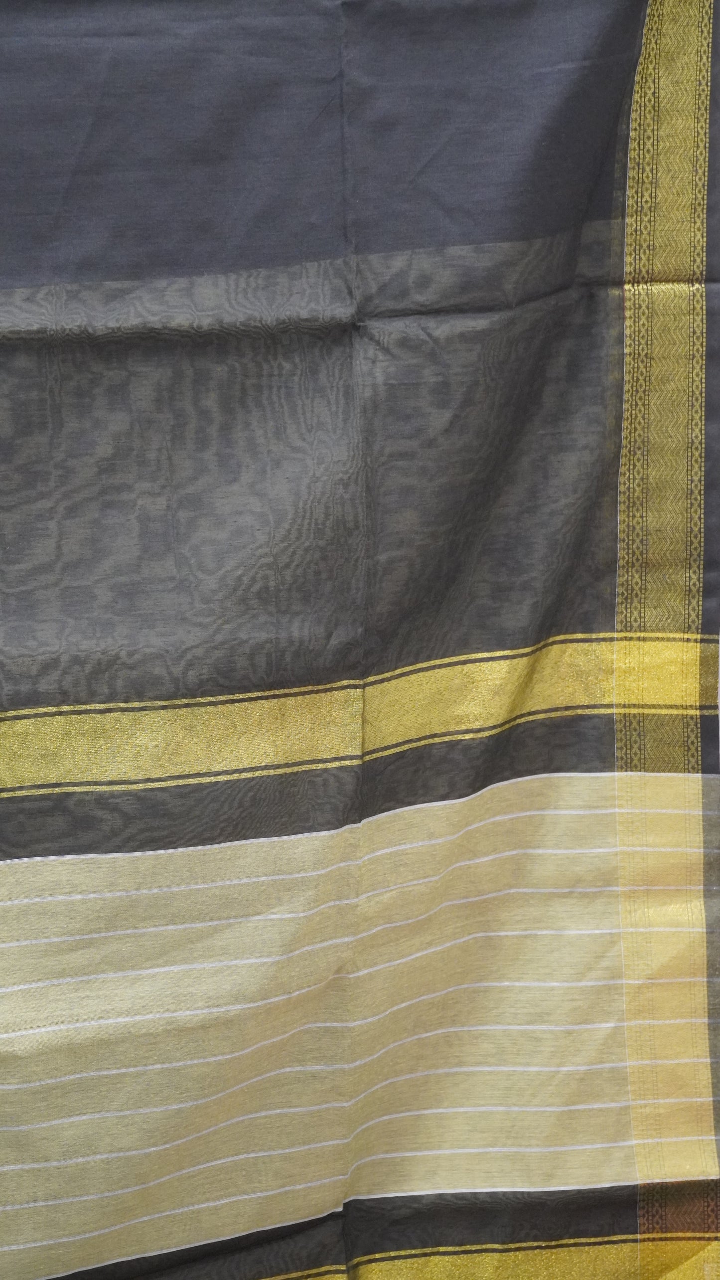 Maheswari Cotton Saree Plain-Black
