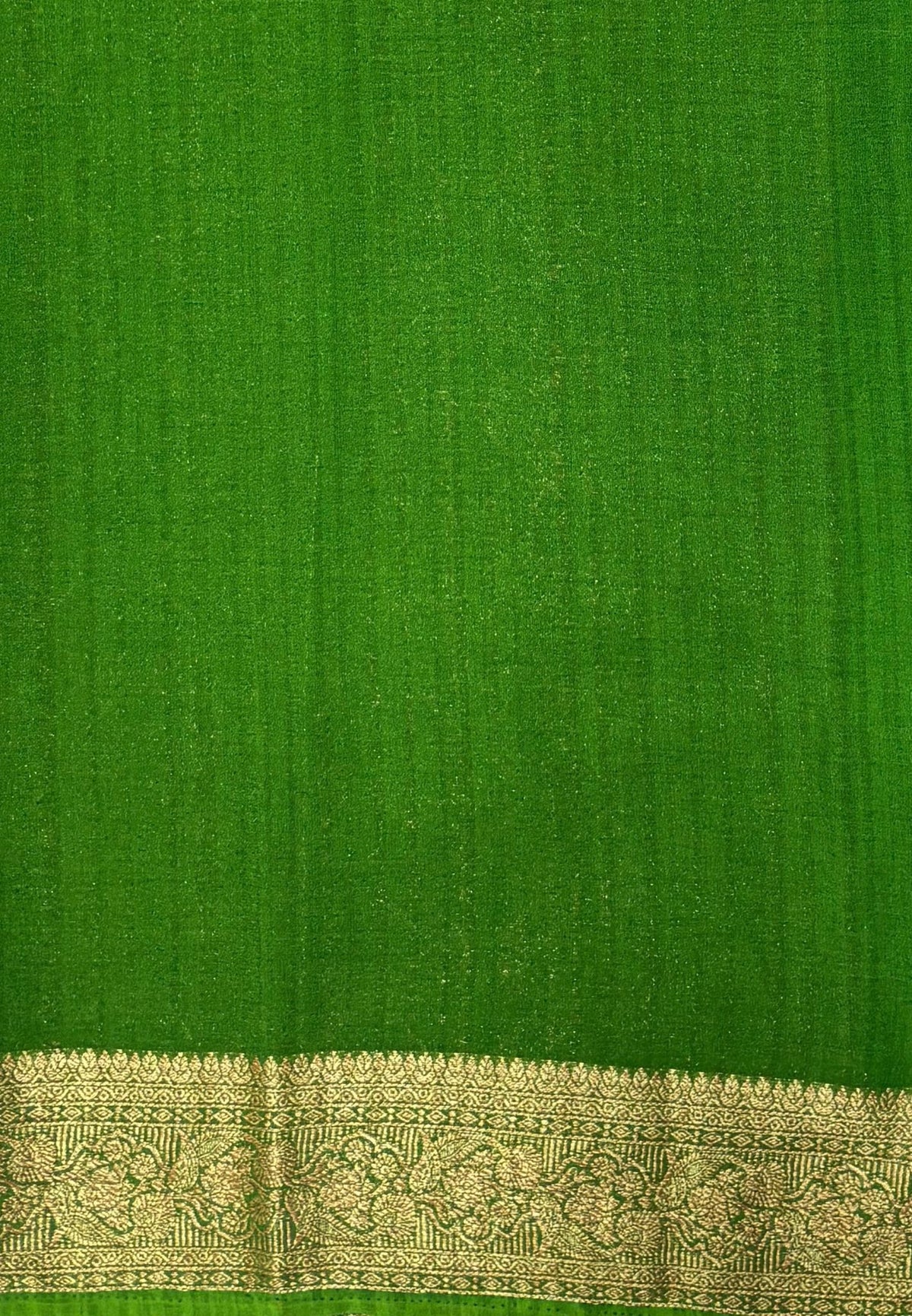 Banarasi Georgette Saree- Rani Pink with Leaf Butta and Contrast Border