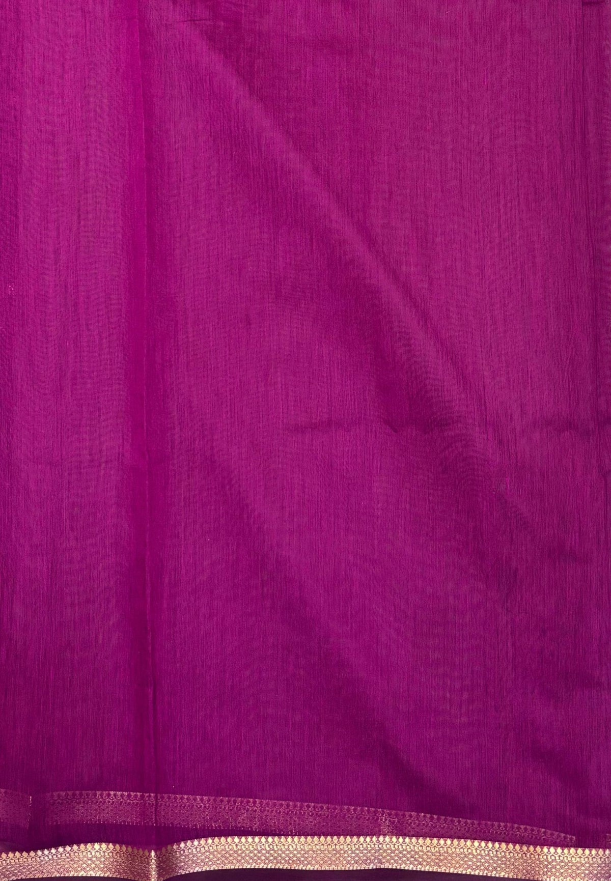Semi Maheswari Saree-Purple In Double Line Zari Stripe Border
