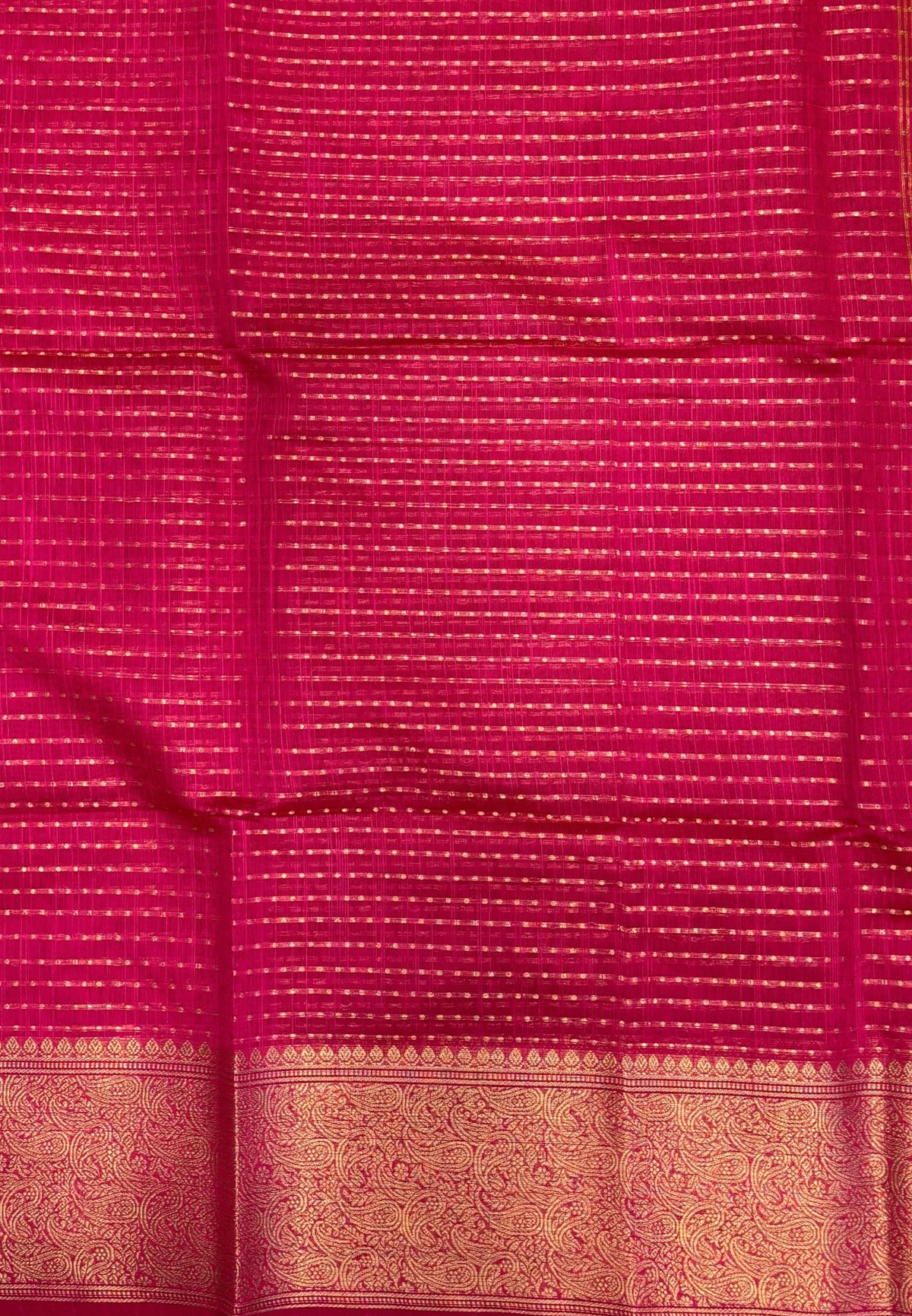 Handloom Cotton Saree-Rani Pink in 1000 Butta Pattern