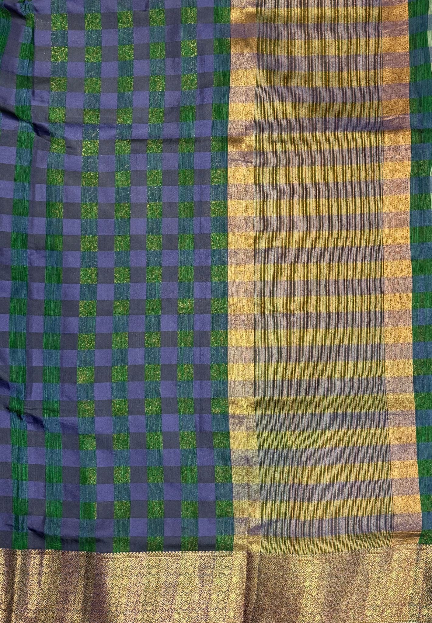 Bamboo Tussar Saree-Grass Green In Palum Pazhamum Border