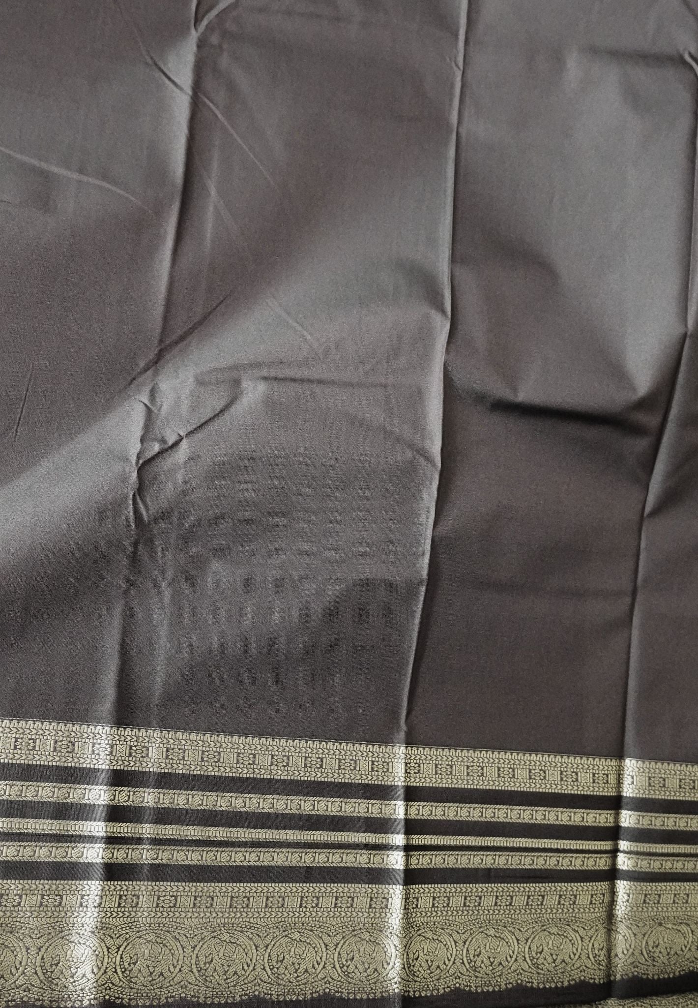 Semi Silk Saree-Off White with Contrast Zari Border
