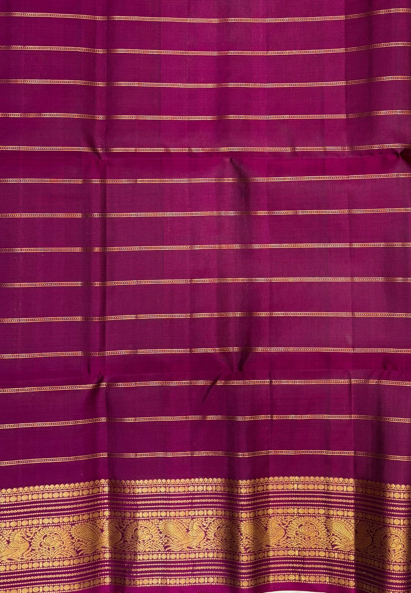 Pure Kanchipuram Silk Saree-Rani Pink in Checkered Mayil Chakram with Varisapet Border