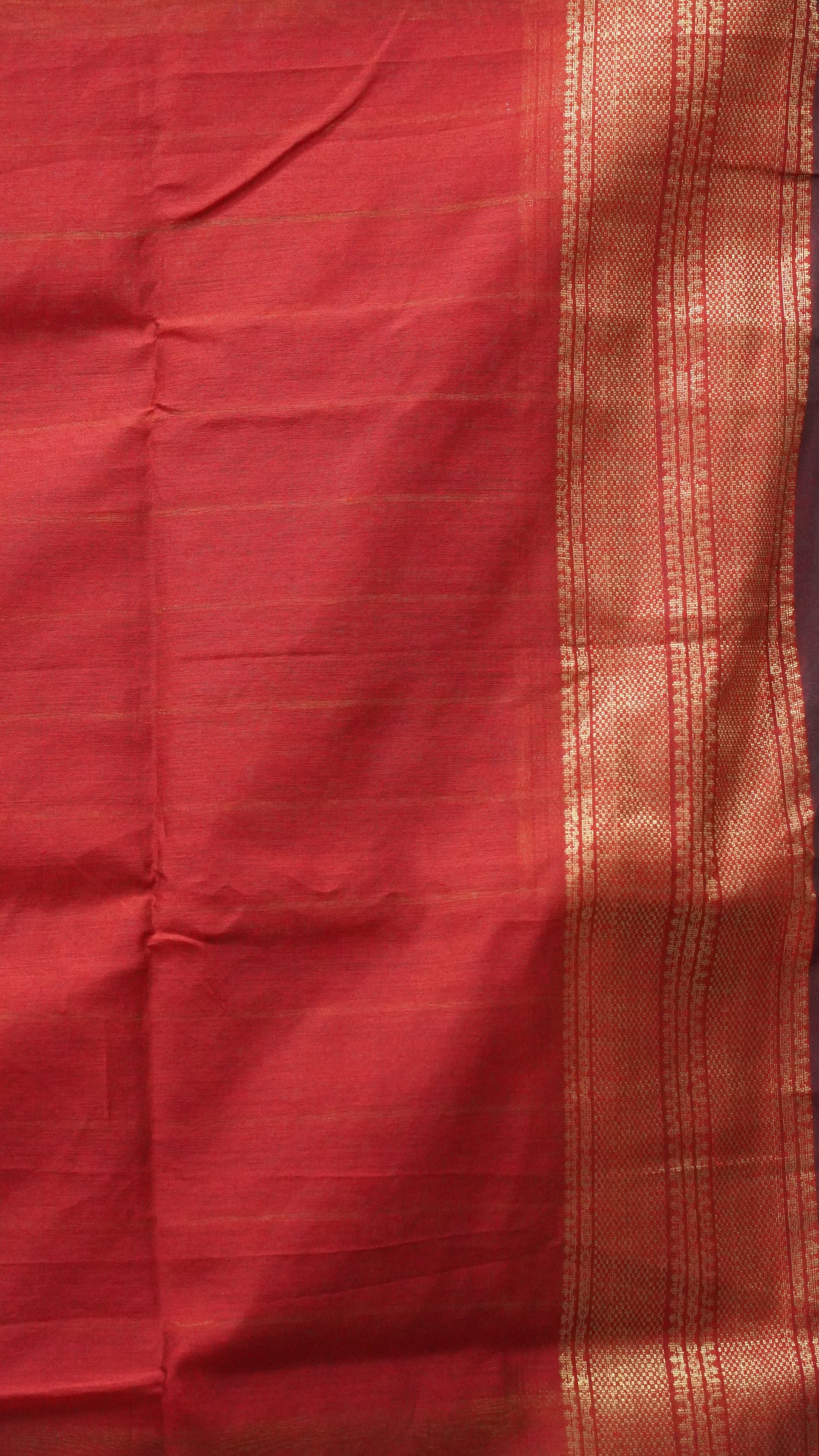 Maheswari Cotton Saree Plain-Green