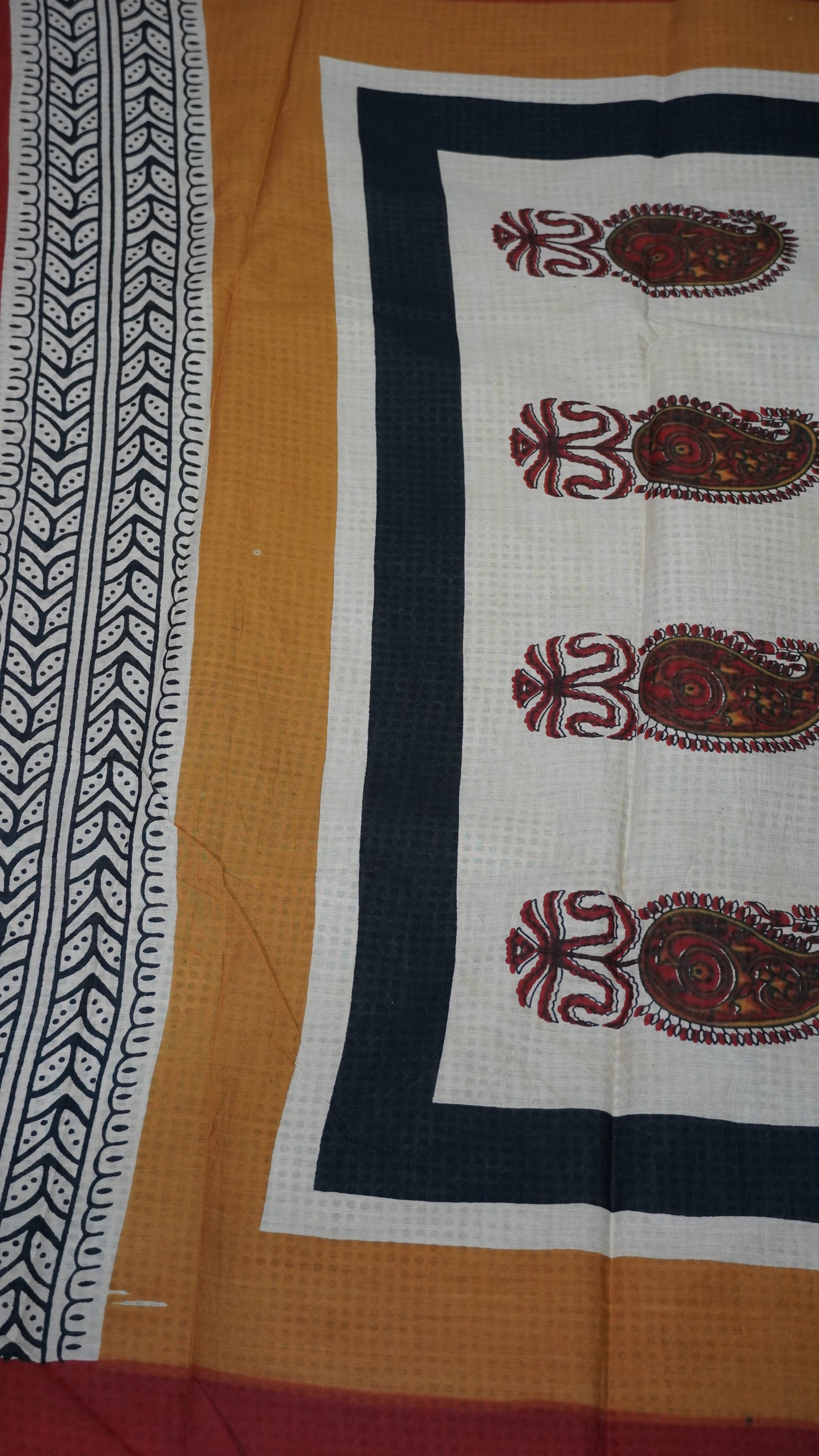 Mul Mul Cotton Saree Black
