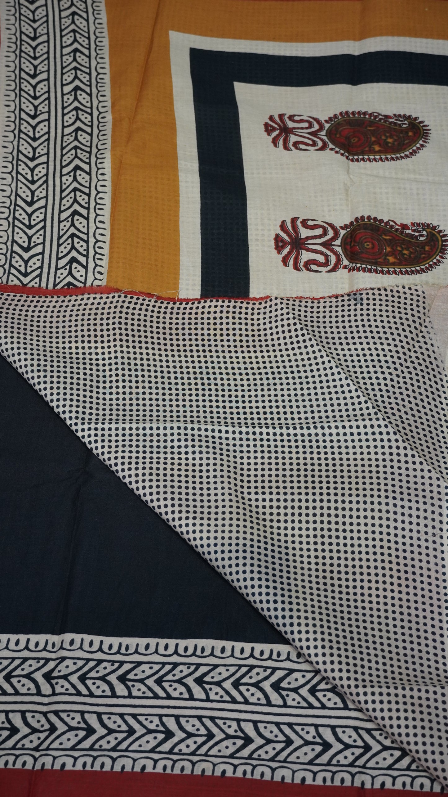 Mul Mul Cotton Saree Black