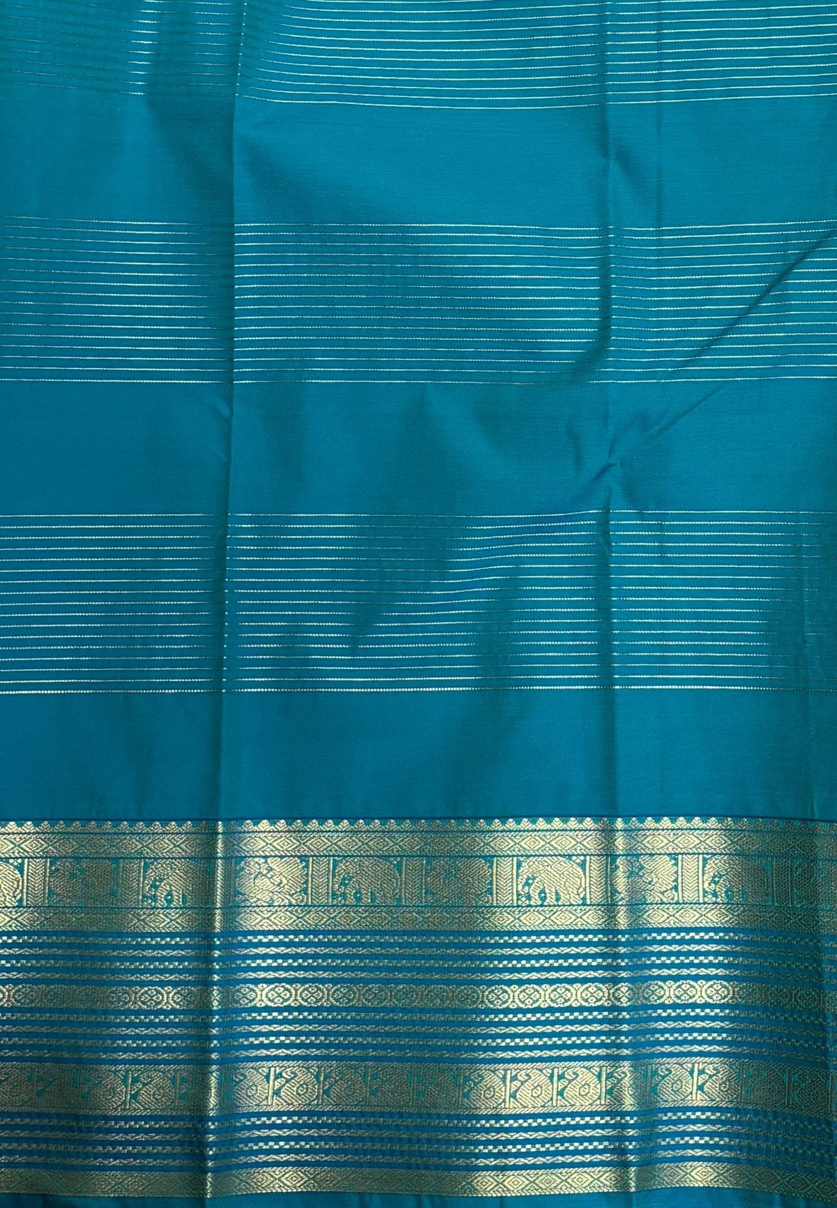 Budget Kanchipuram Saree-Yellow with Contrast Border