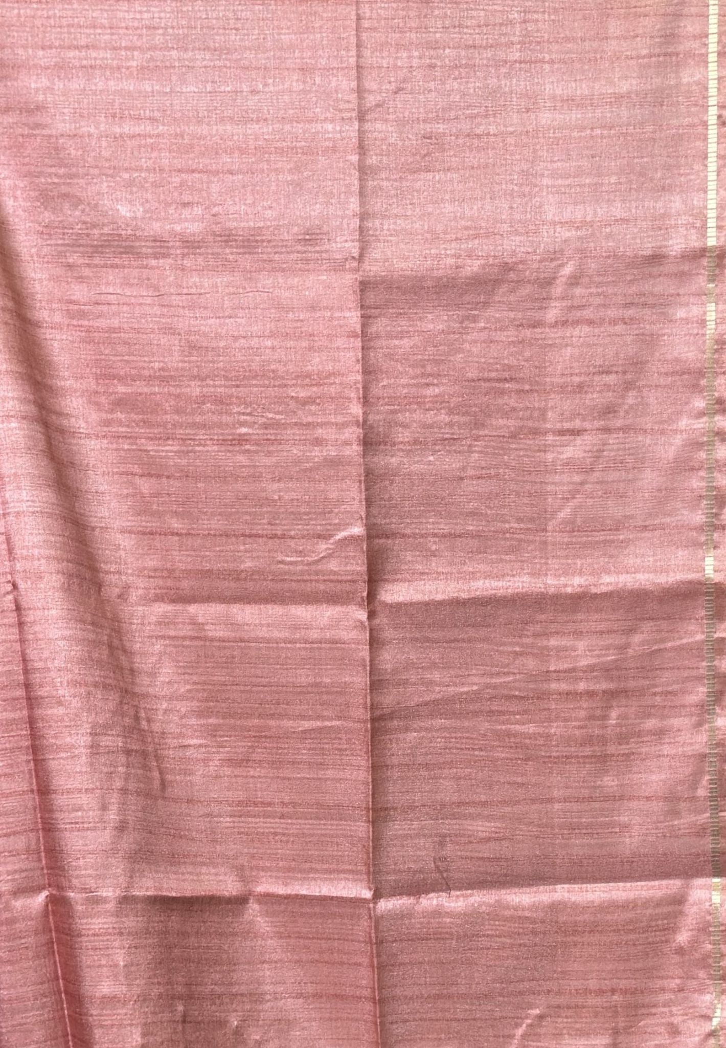 Matka Tussar Silk Saree-Muted Brown