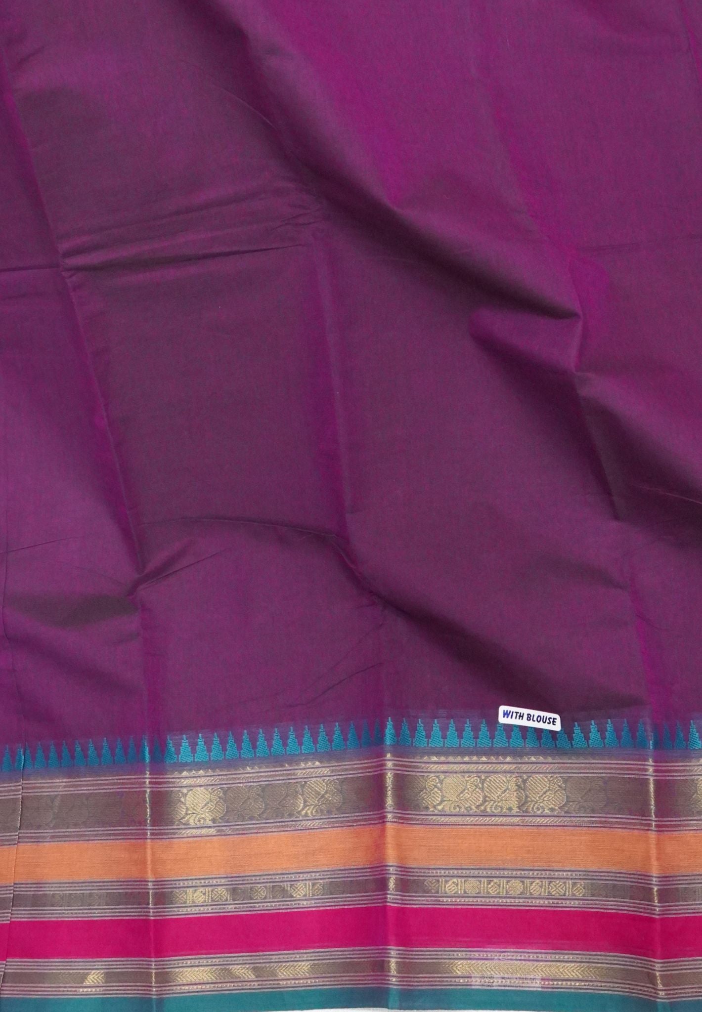 Chettinadu Cotton Saree-Wine with Varisapet Border