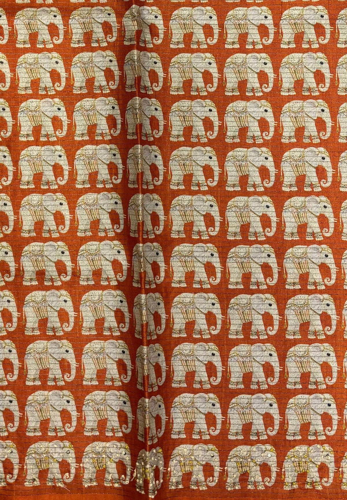 Tussar Saree-Blue In Elephant Motif Border